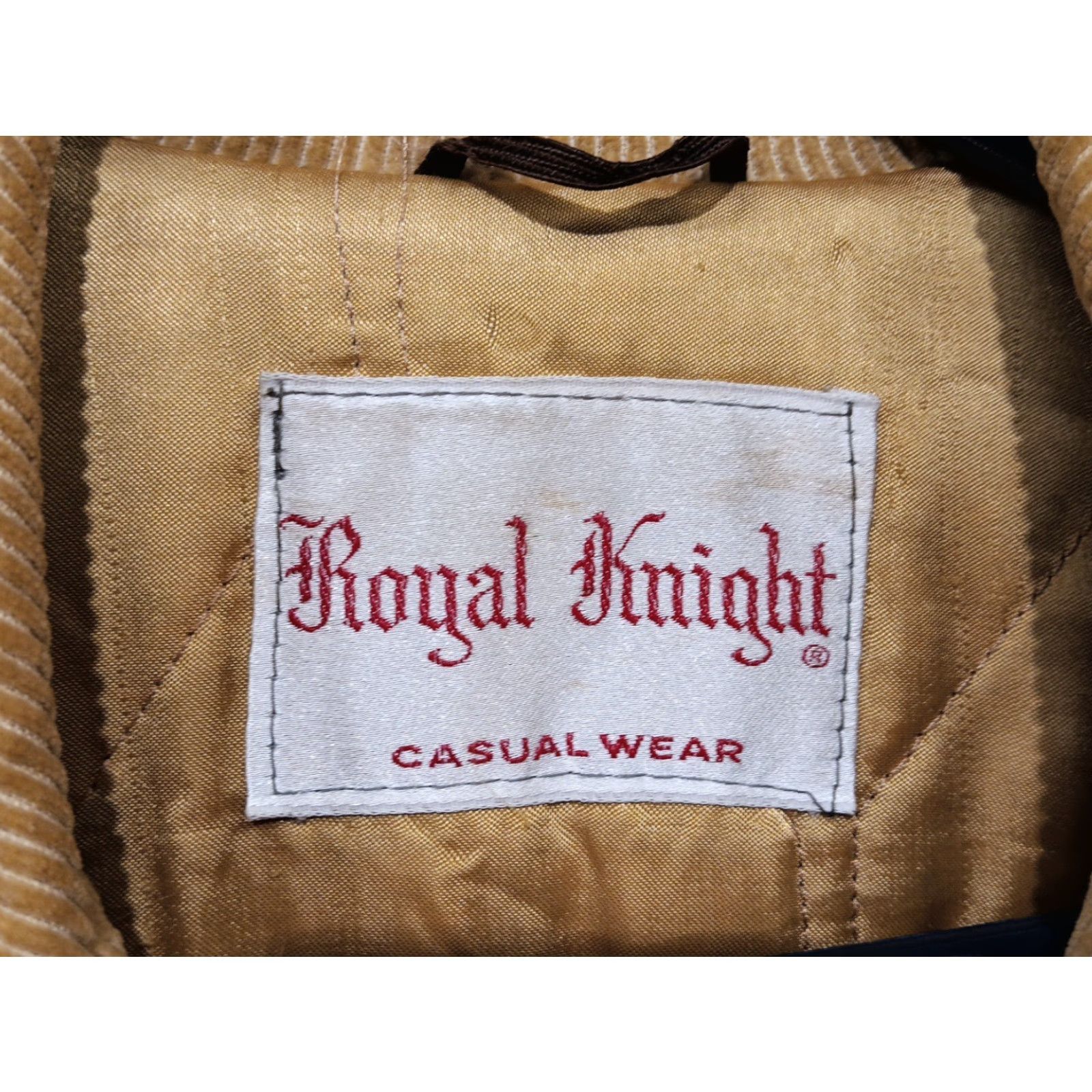Vintage VTG Royal Knight Barn Chore Jacket Mens 42 Beige Corduroy Patches Buttoned Lined Pockets Read # Size US XS / EU 42 / 0 - 3 Thumbnail
