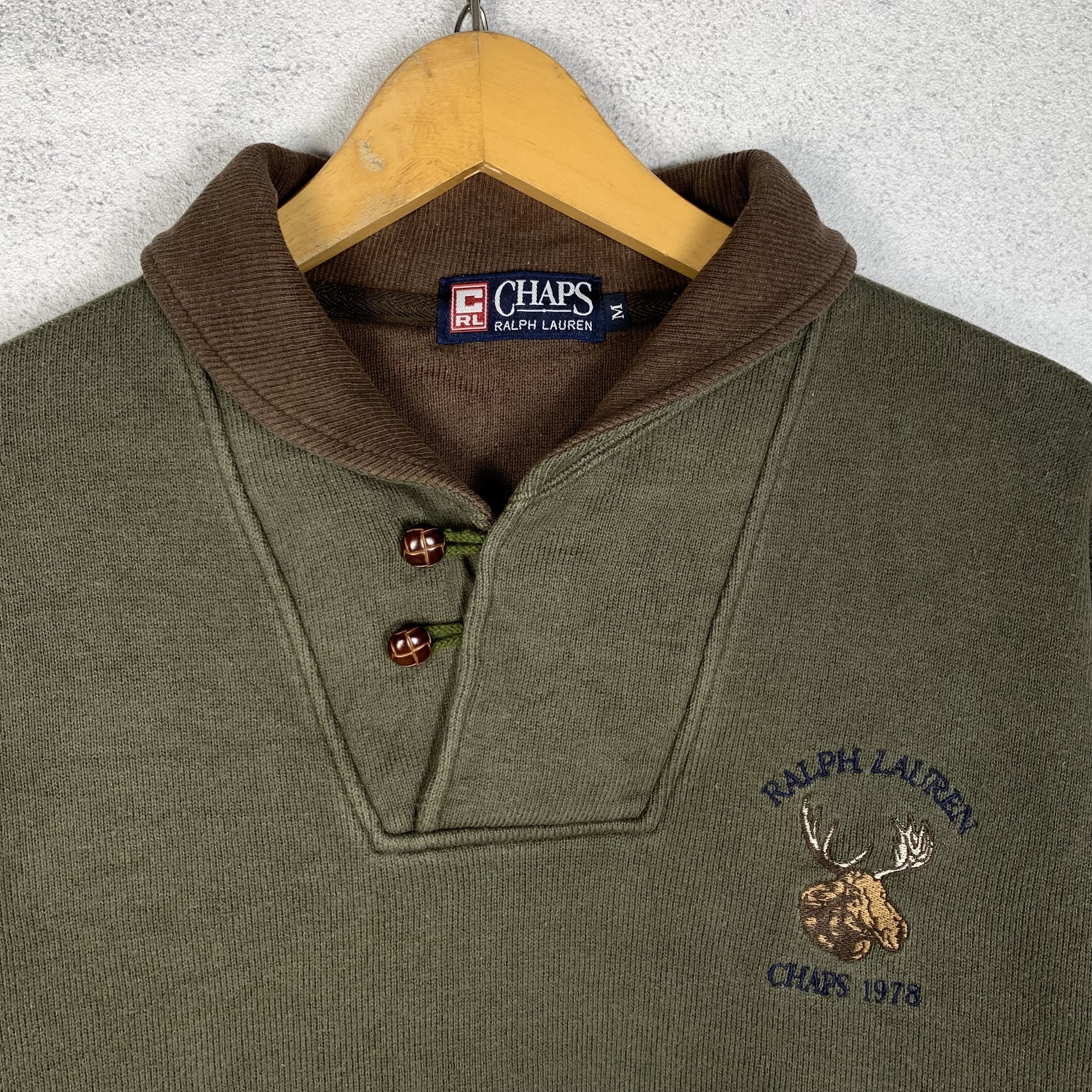 Chaps Ralph Lauren Vintage Chaps Ralph Lauren Shawl Collar Sweatshirt Size US M / EU 48-50 / 2 - 2 Thumbnail