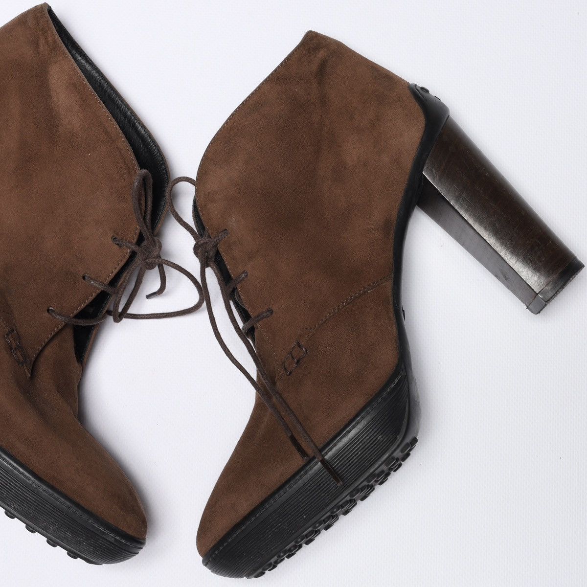 Tod's Tods Suede Brown Pumps Heels Boots Shoes Size US 9.5 / IT 39.5 - 13 Thumbnail