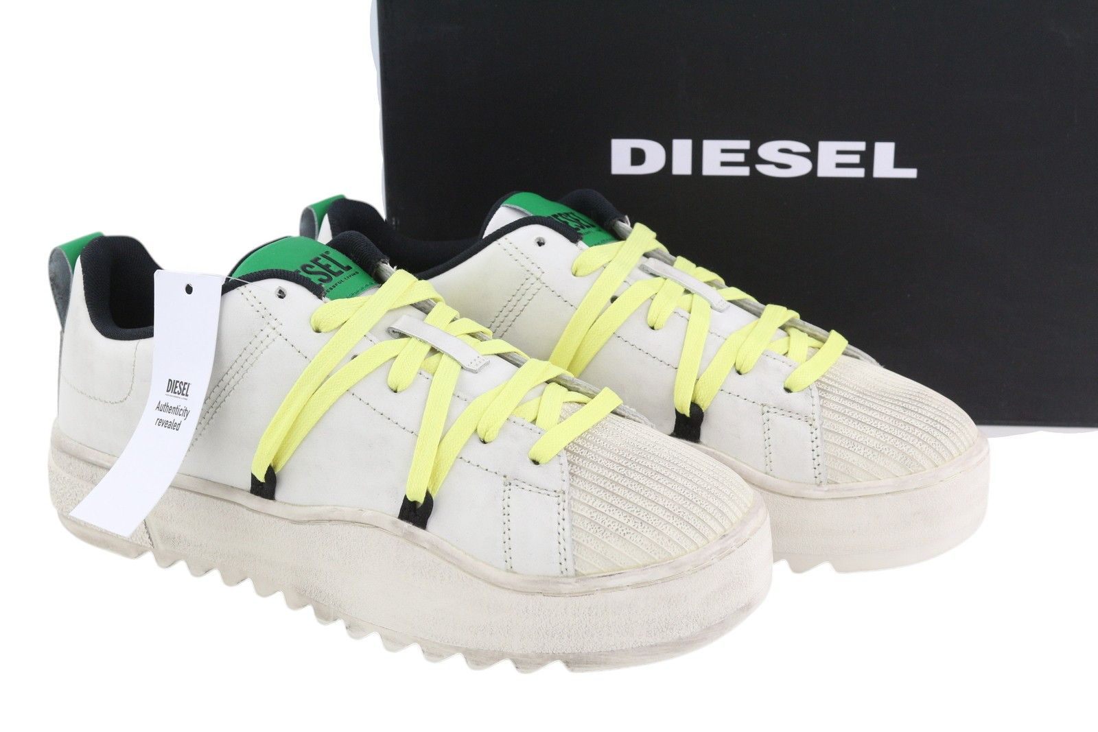 Diesel S-SHIKA LACEUP EU42.5 White Leather Low Top Logo 40833 Size US 9.5 / EU 42-43 - 1 Thumbnail