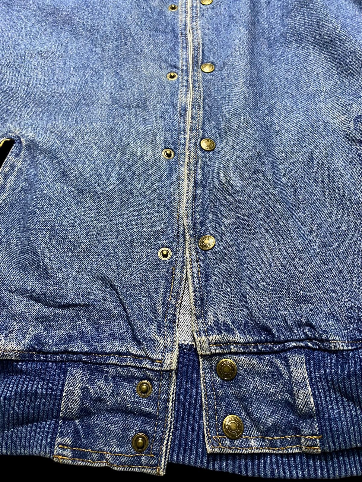 Denim & Co. Wyland 80s/90s vintage denim bomber jacket yellow sleeves Size US XL / EU 56 / 4 - 9 Thumbnail