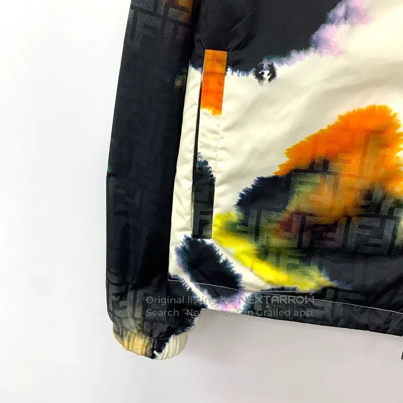 Fendi Fendi Black splatter logo lettering full print hooded long Size US S / EU 44-46 / 1 - 4 Thumbnail