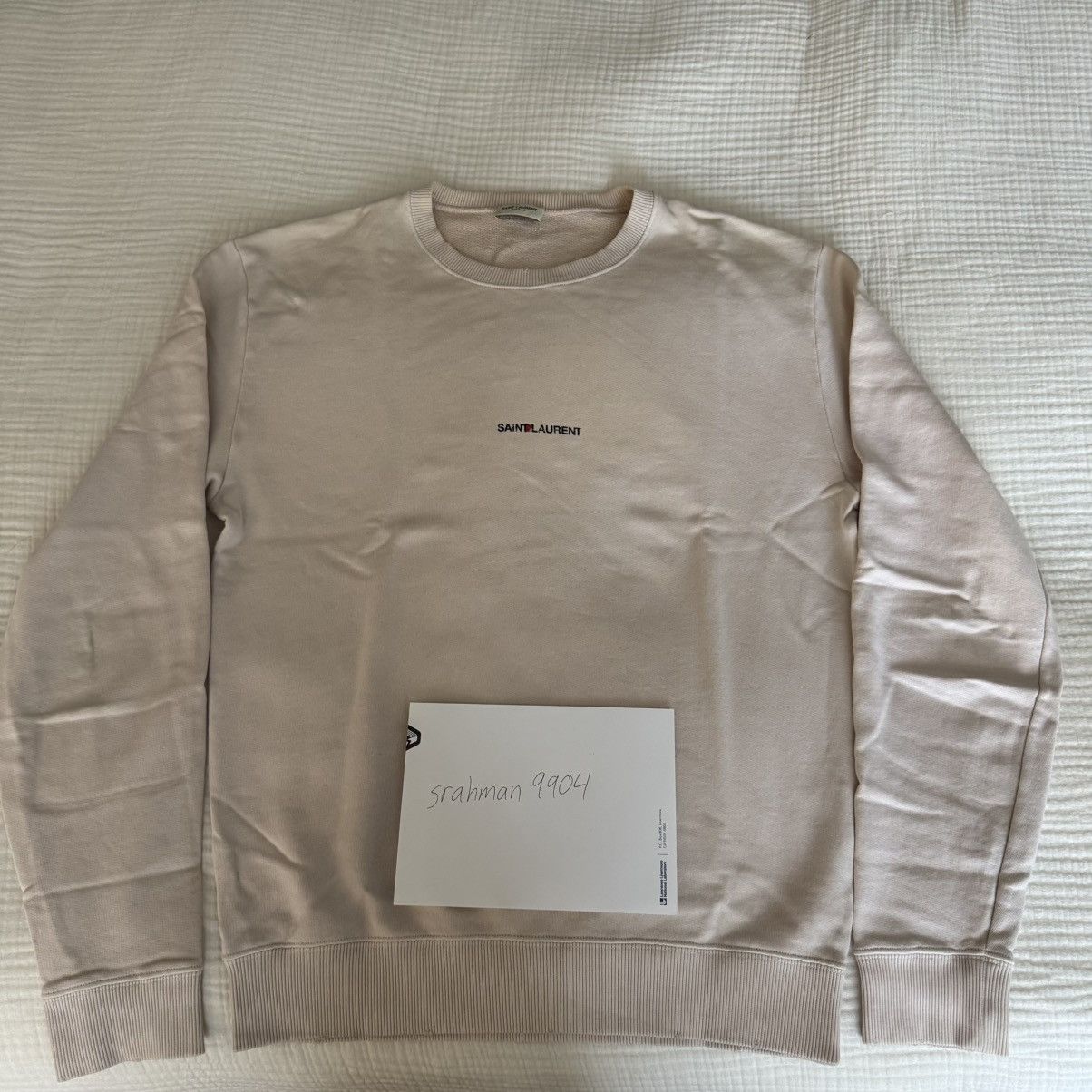 Saint Laurent Paris Sweatshirt - Light Pink - Size S