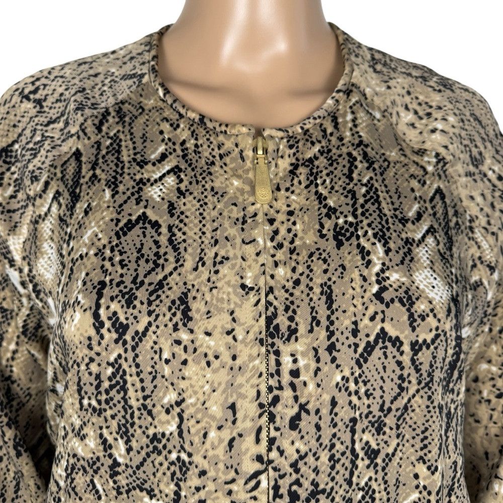 Vince Camuto Vince Camuto Snakeskin Print Silky Bomber 3/4 Sleeve Jacket Size S / US 4 / IT 40 - 2 Thumbnail