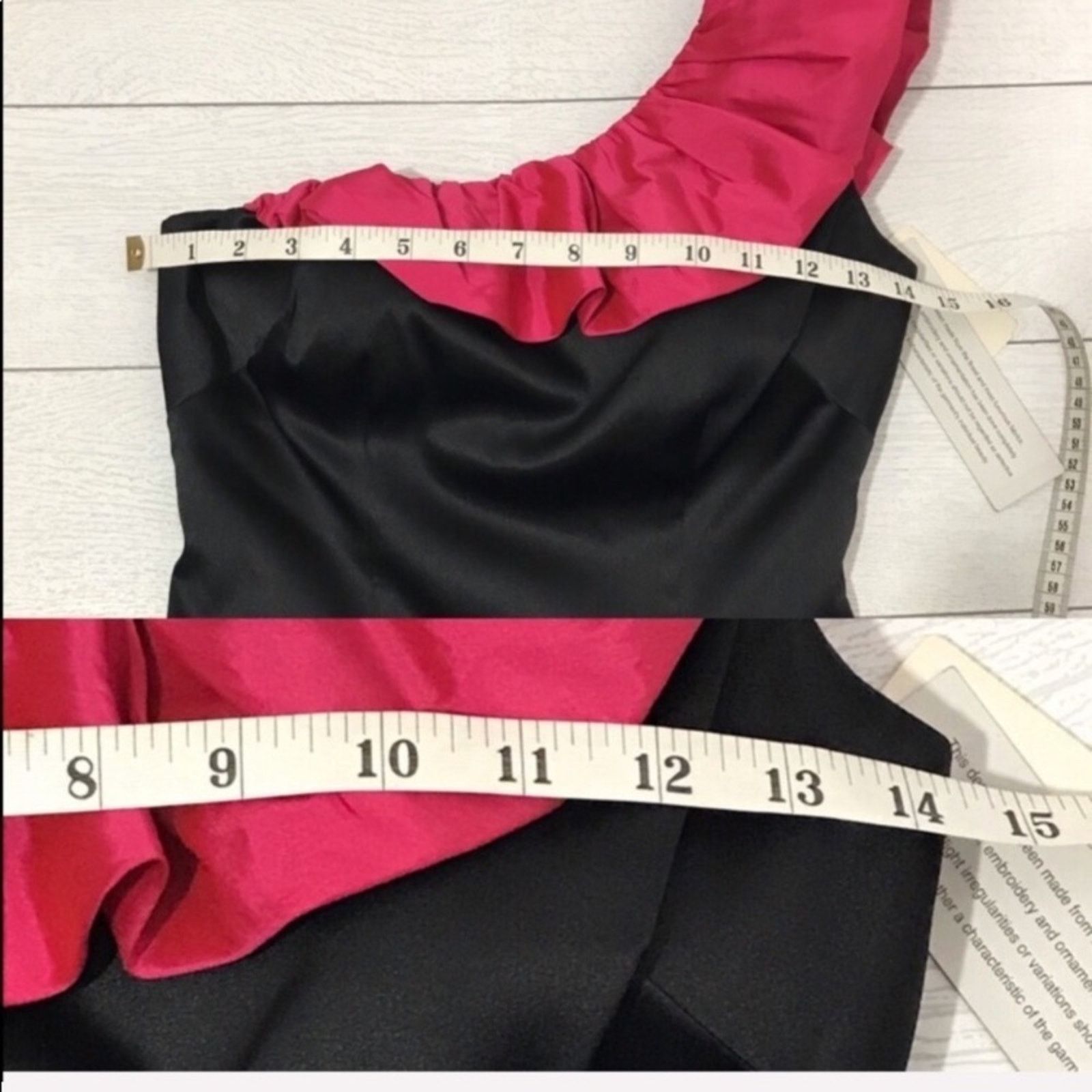 Other Aidan Mattox Ruffled One Shoulder Black & Pink Mini Dress Size XS / US 0-2 / IT 36-38 - 5 Thumbnail