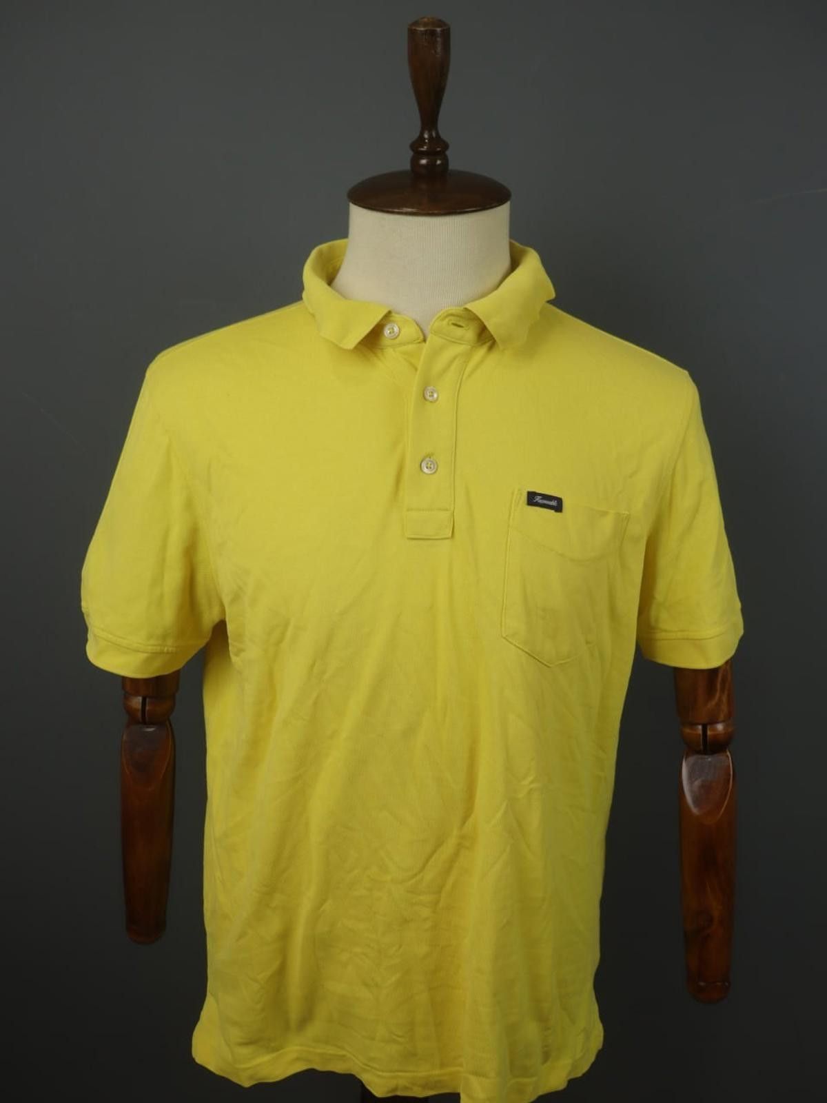 Faconnable Façonnable Yellow Cotton Collared Casual Polo Shirt Size XL Size US XL / EU 56 / 4 - 1 Thumbnail