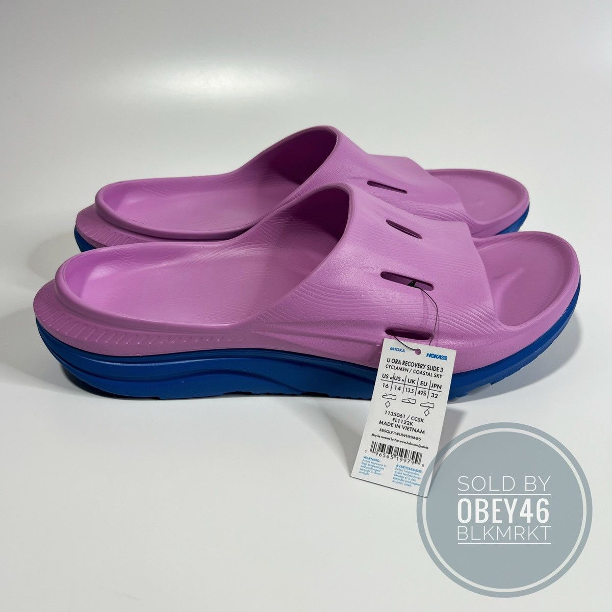 Hoka Hoka Ora Recovery Slide 3 Purple Sky Blue Sandal 14 Size US 14 / EU 47 - 6 Thumbnail