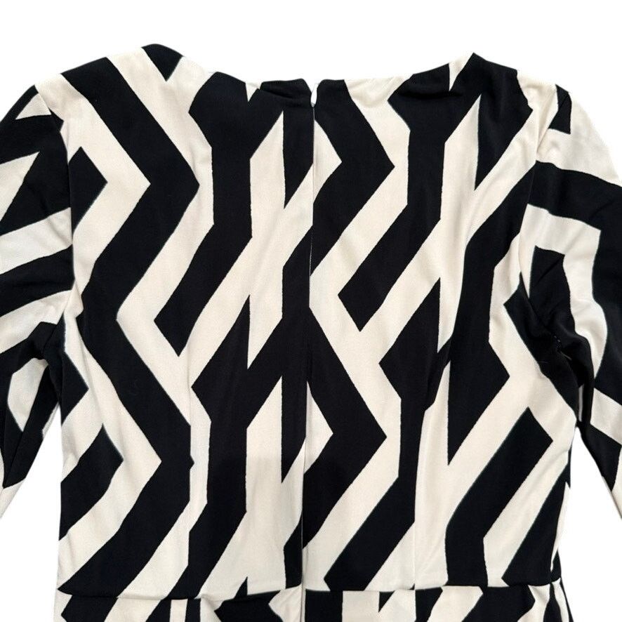 Donna Morgan Donna Morgan Long Sleeve Geometric Dress Black, Size US 10 Size L / US 10 / IT 46 - 8 Thumbnail