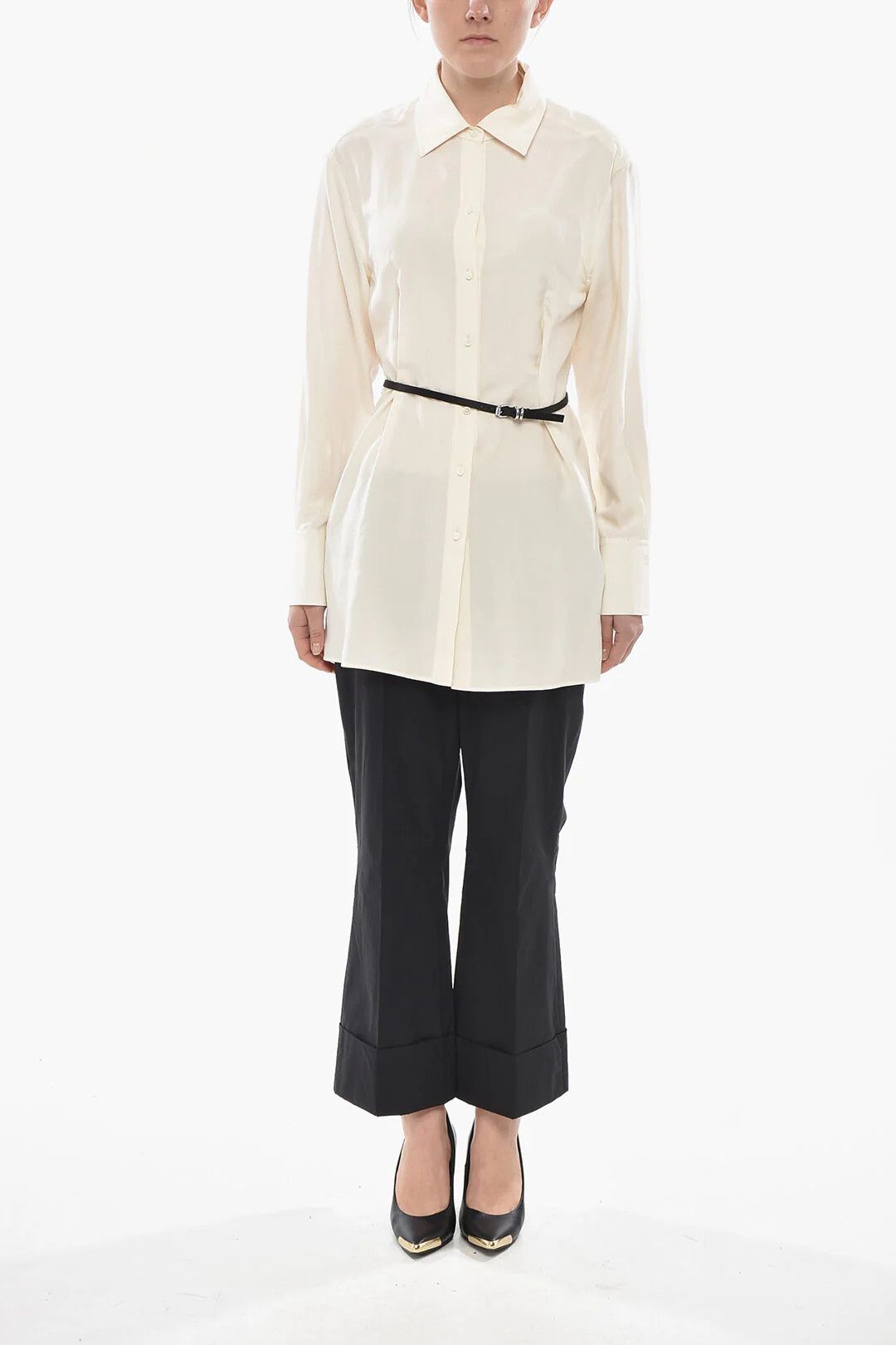 Givenchy og1mm0326 Silk Shirt in White Size M / US 6-8 / IT 42-44 - 4 Thumbnail
