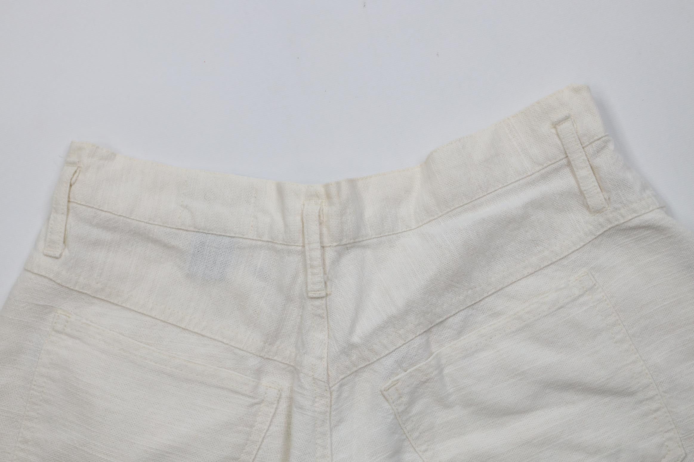 Vintage Vintage 80s 90s Streetwear Weave Shorts Cream Ramie Cotton Size 30" / US 8 / IT 44 - 9 Thumbnail