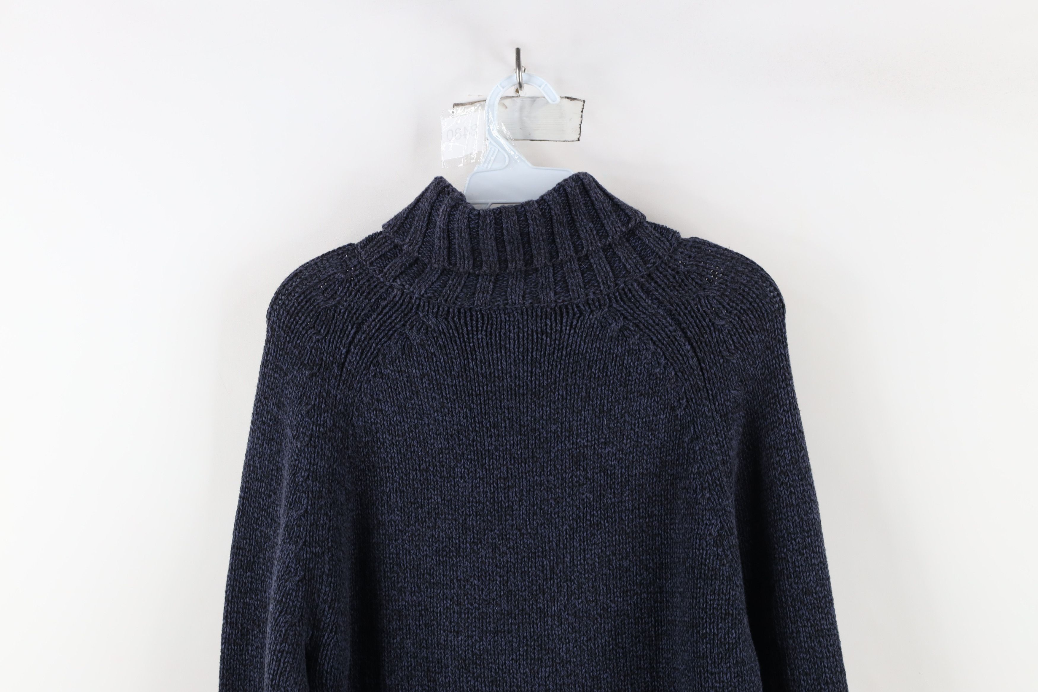 Gap × Vintage Vintage 90s Y2K Gap Cotton Turtleneck Sweater Heather Blue Size L / US 10 / IT 46 - 9 Thumbnail