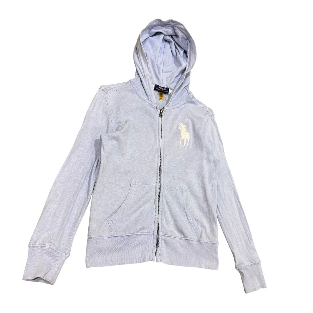 Polo Ralph Lauren Vintage Polo Ralph Lauren Big Pony Zip Hoodie - Pastel Blue Size US S / EU 44-46 / 1 - 3 Thumbnail