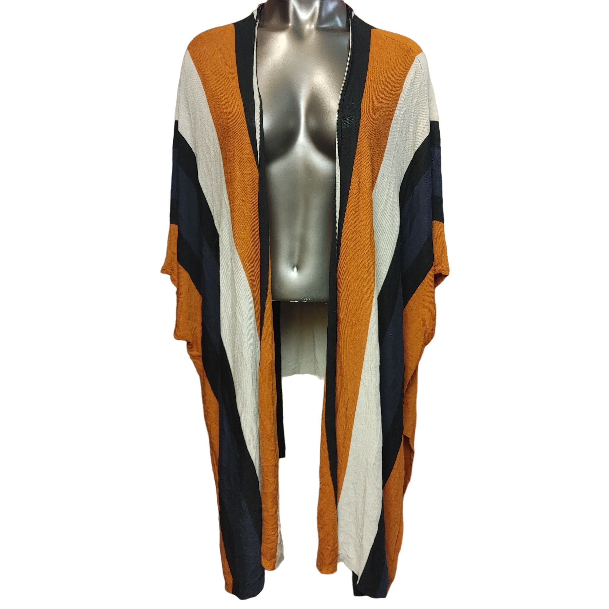 Other Monroe & Main Women's Missy Orange/White/Black Striped Shawl Size ONE SIZE - 1 Thumbnail