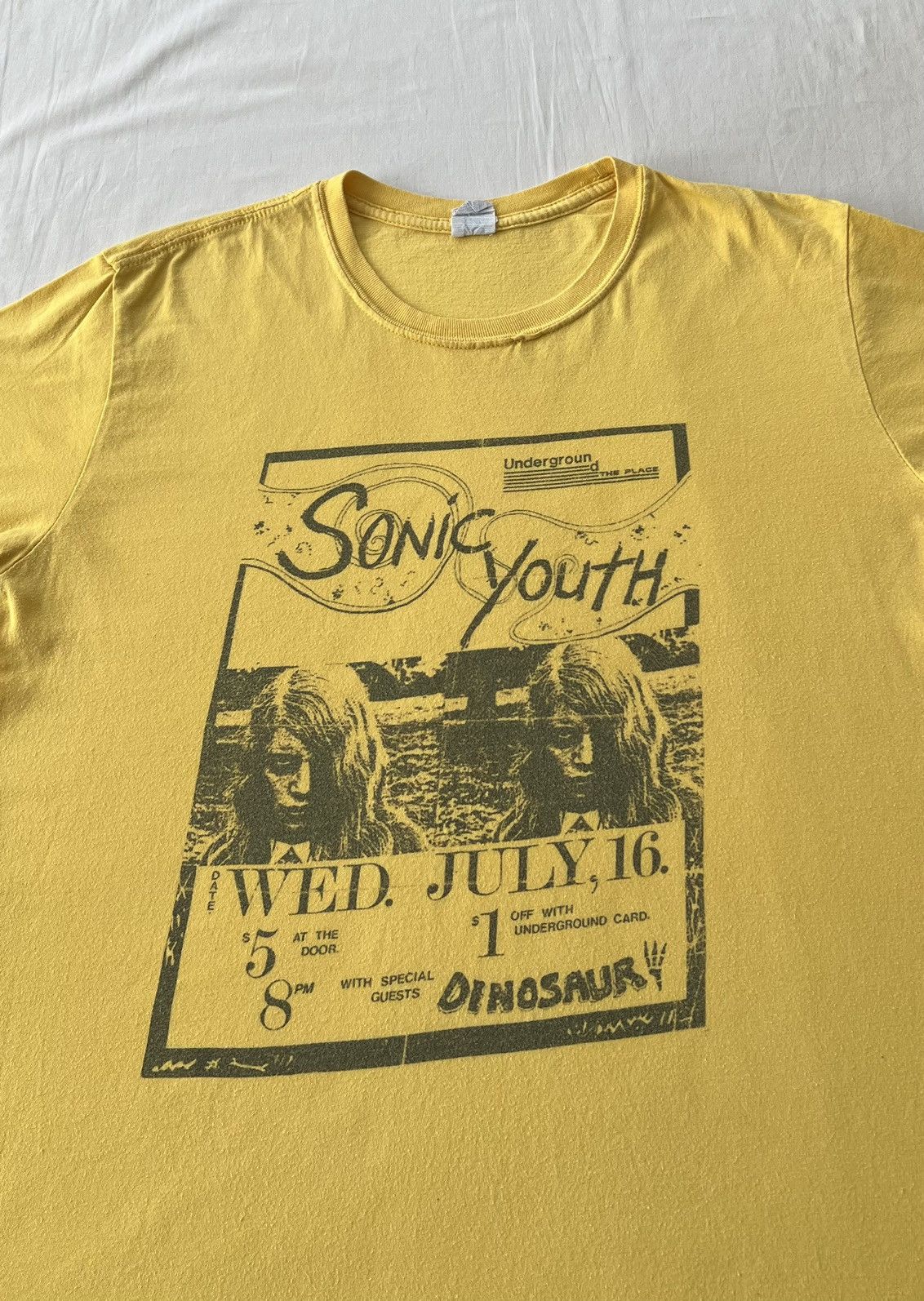 Band Tees Vintage 2000s Sonic Youth Promo Y2k Yellow T-shirt Size US L / EU 52-54 / 3 - 3 Thumbnail