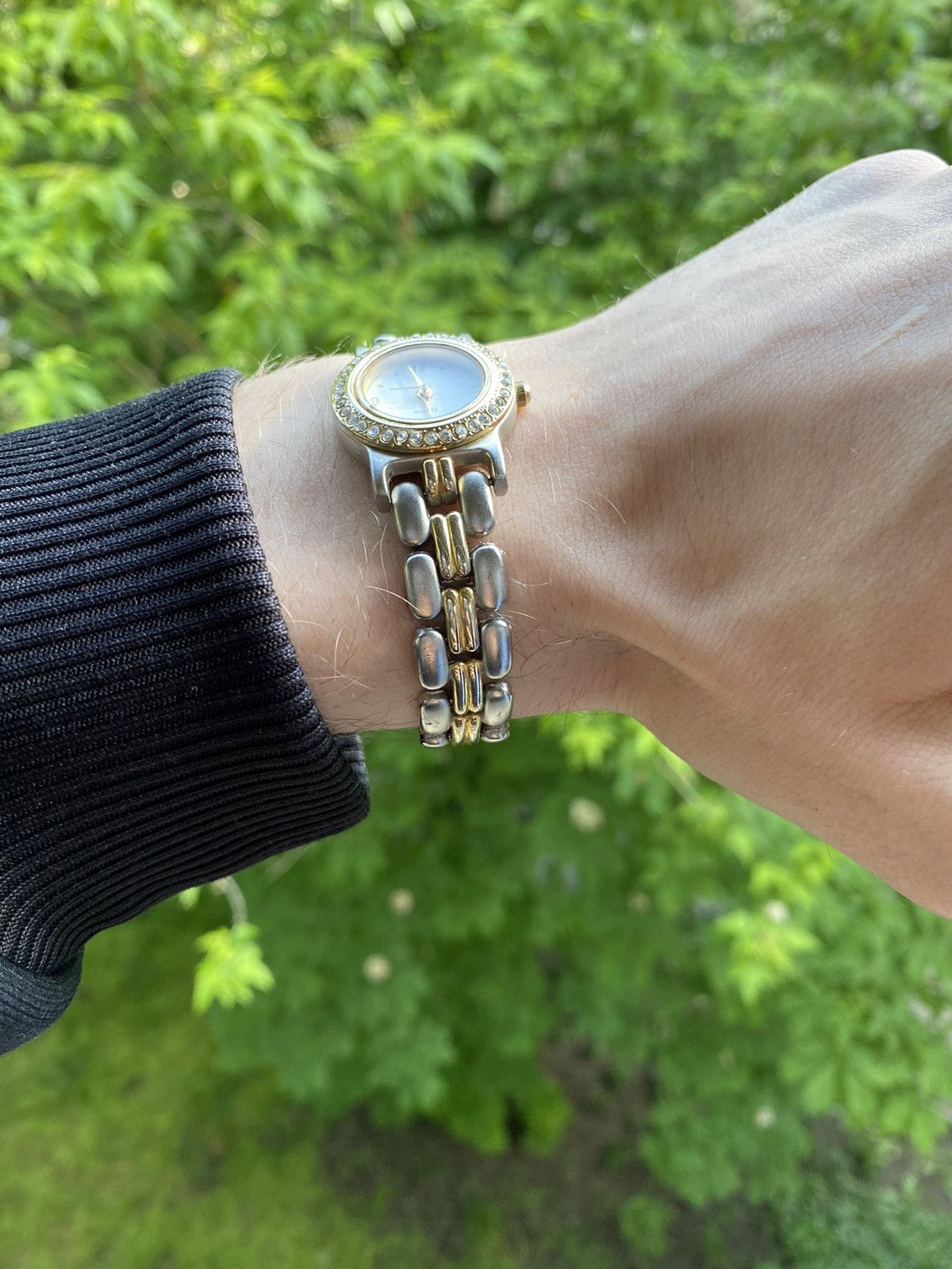 Japanese Brand × Jewelry × Vintage Elegant Ladies Watch with Crystals - Two-Tone Style Size ONE SIZE - 4 Thumbnail