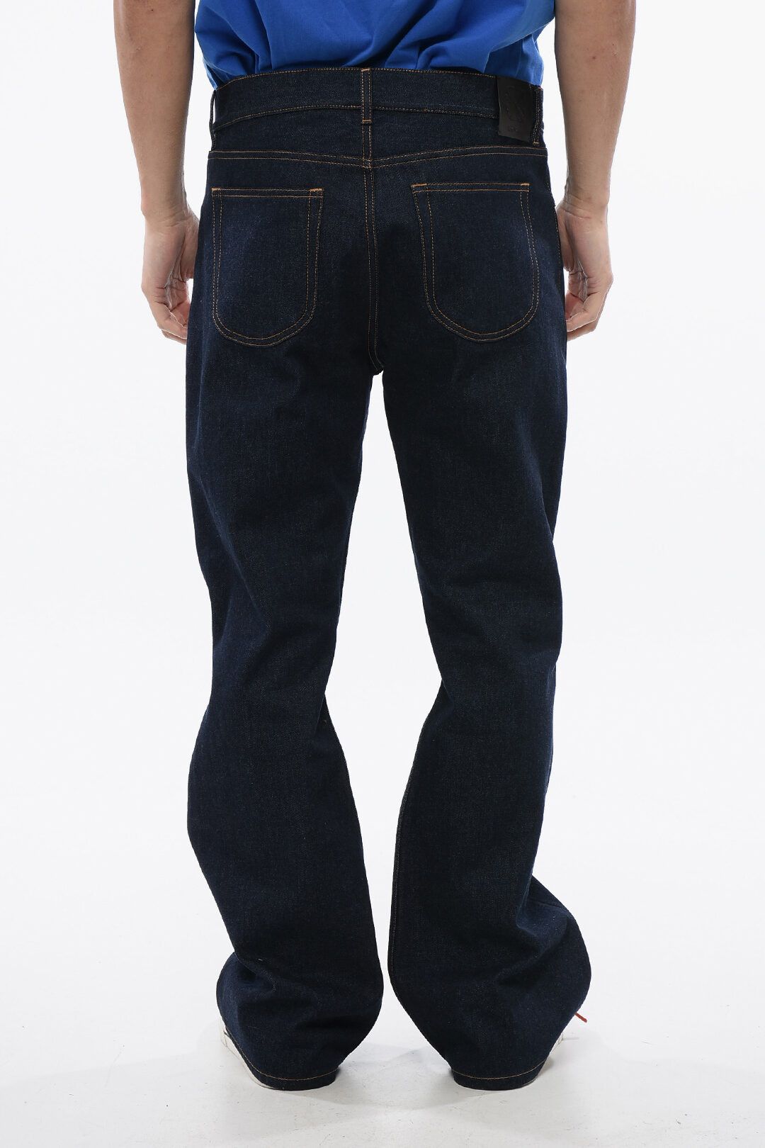 Off-White og1mm0525 Embroidered Flare-Fit 90S Logo Jeans in Blue Size US 30 / EU 46 - 2 Thumbnail