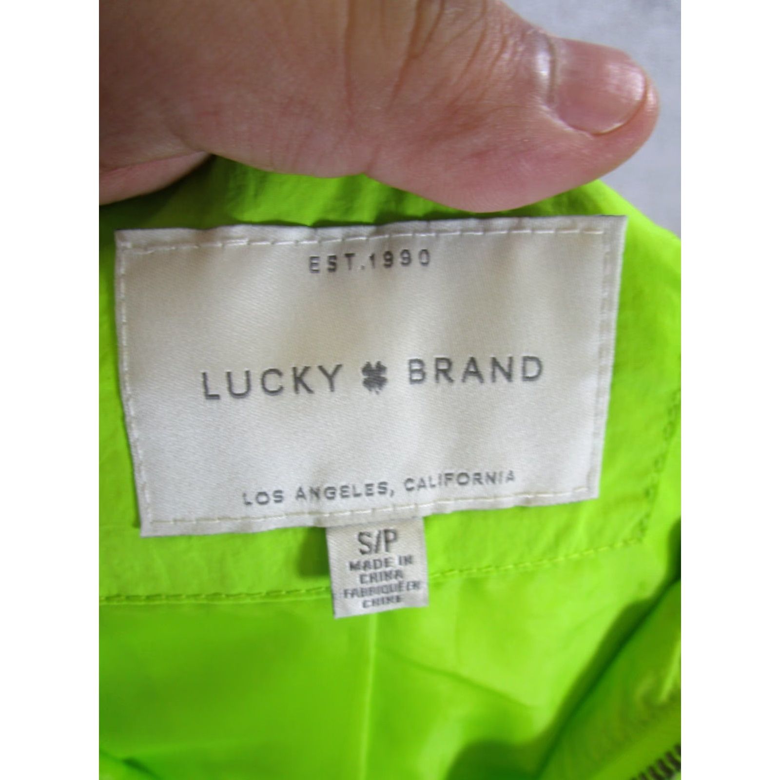 Lucky Brand VINTAGE Lucky Brand Women's Windbreaker Jacket Small Hooded Lightweight Green Casual Nylon Softshell 90s Womens Size S / US 4 / IT 40 - 6 Thumbnail