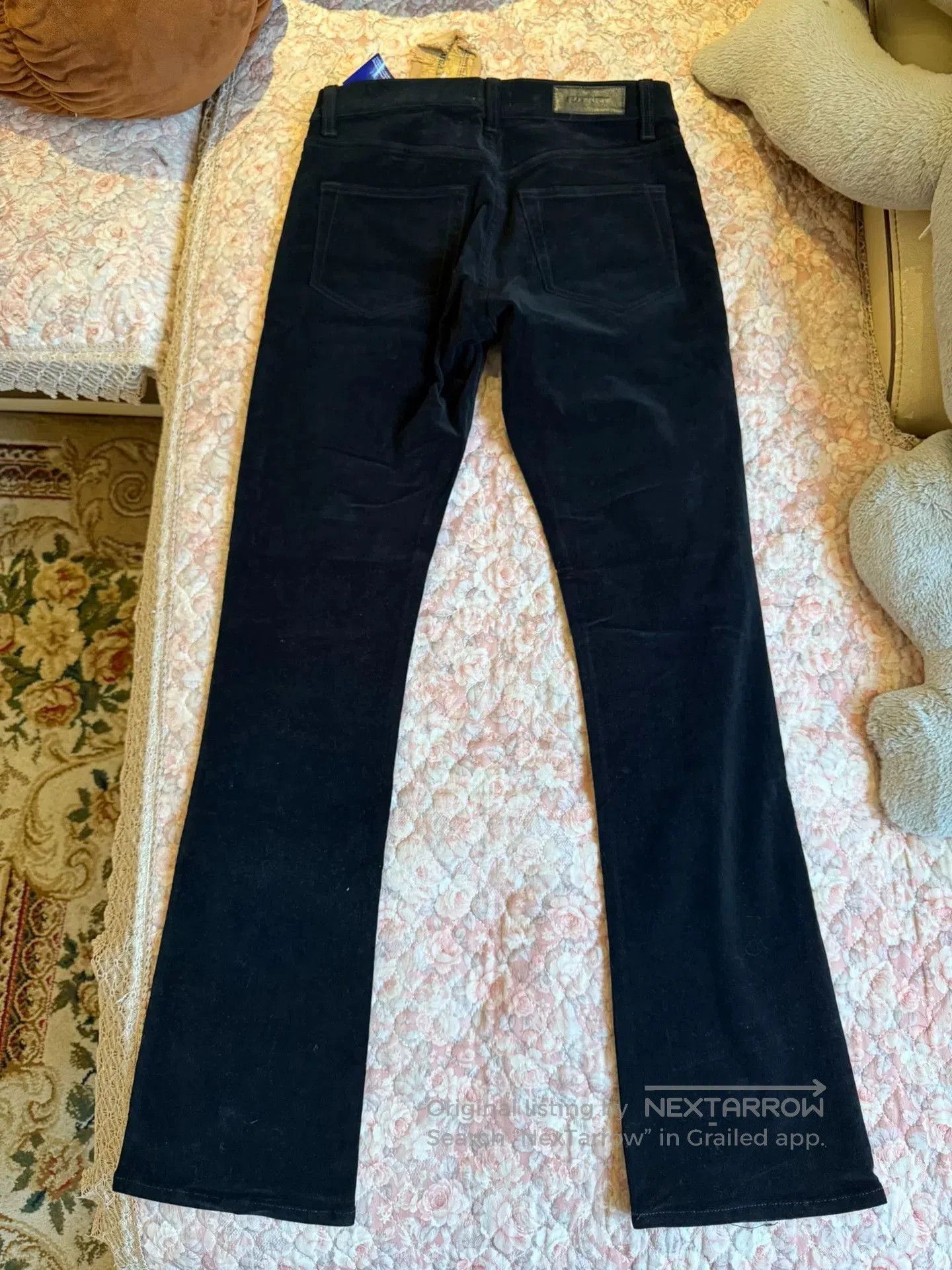 BEAUTY&YOUTH Black High-Stretch Velvet Casual Pants. Size 29" - 5 Thumbnail