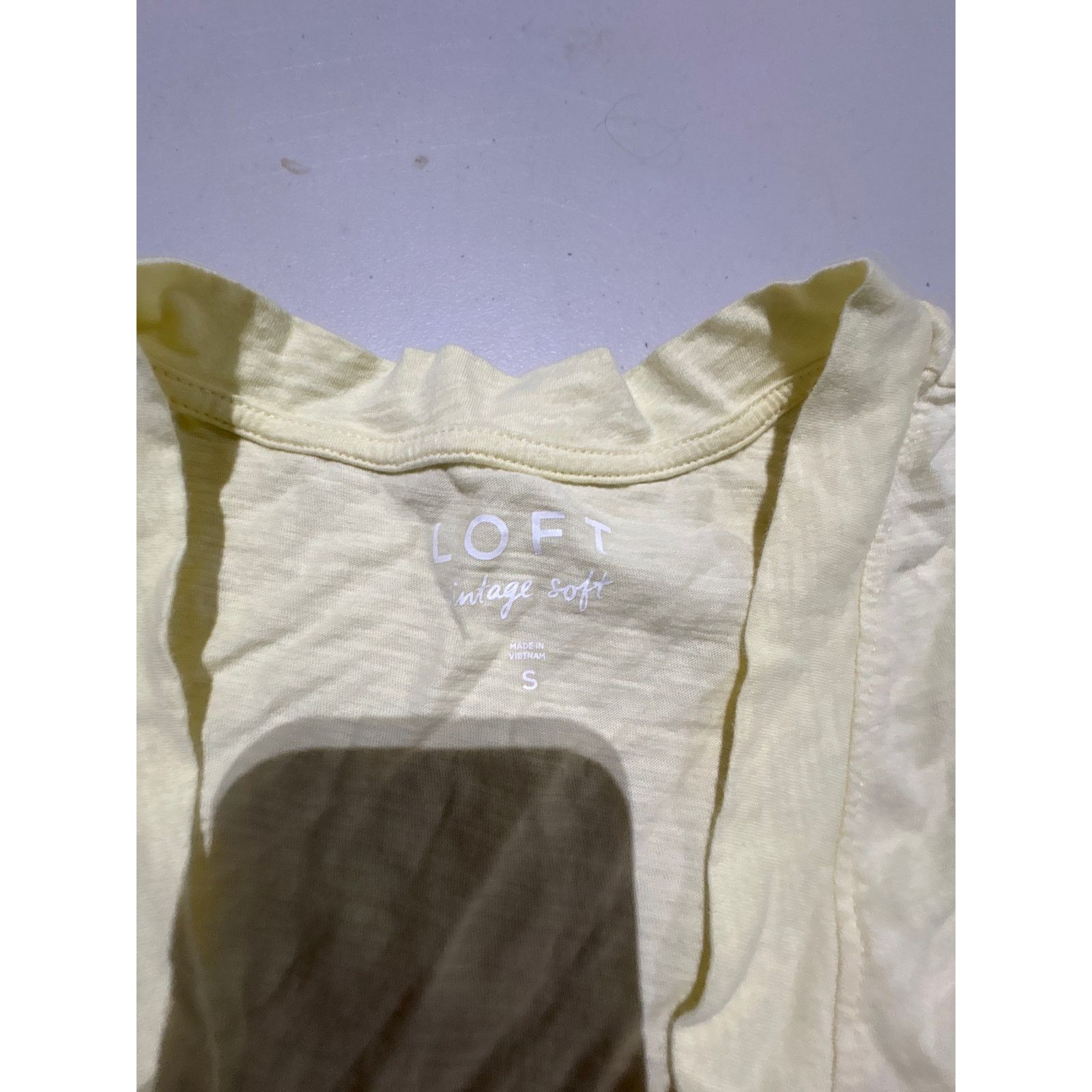Loft LOFT Vintage Soft Yellow T-Shirt Women’s Small Short Sleeve Size S / US 4 / IT 40 - 3 Thumbnail