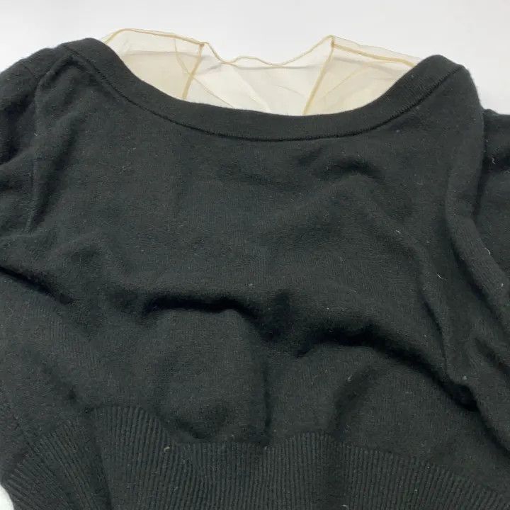 Alexander Wang Alexander Wang Black Sheer Neckline Crop Sweater - Size S / US 4 / IT 40 - 3 Thumbnail