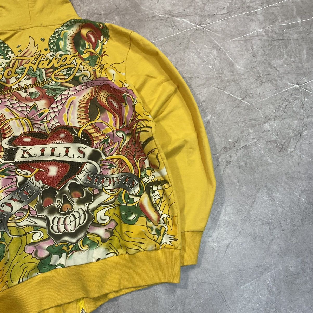 Ed Hardy VINTAGE ED HARDY ZIP HOODIE BIG LOGO BY CHRISTIAN AUDIGIER Size US L / EU 52-54 / 3 - 4 Thumbnail