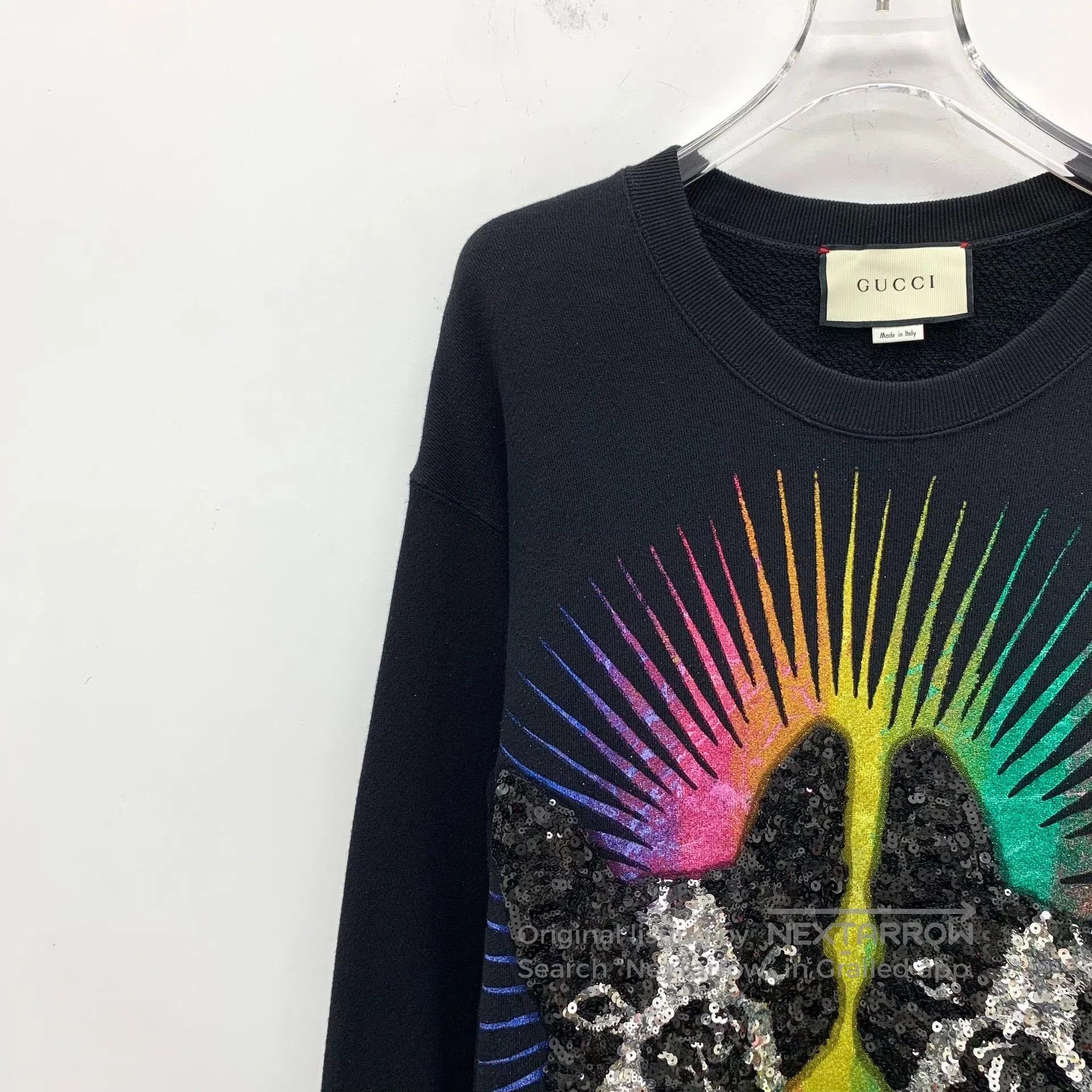 Gucci Gucci Black Cat Sequin Cotton Sweatshirt. Size S / US 4 / IT 40 - 3 Thumbnail