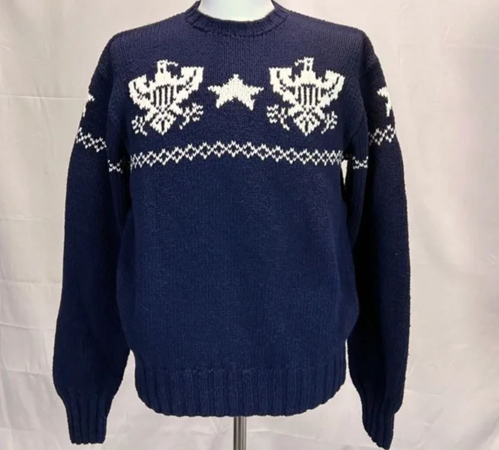 Polo Ralph Lauren Vintage Polo Ralph Lauren Eagle Shield Knit Star Sweater XL Size US XL / EU 56 / 4 - 1 Thumbnail