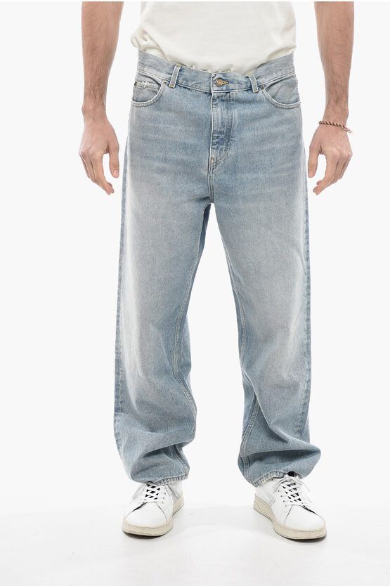 image of Alanui Stone Washed Baggy Fit Denims 21Cm in Light Blue, Men's (Size 30)