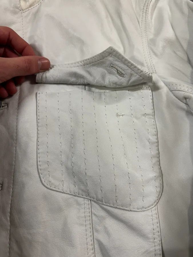 Just Cavalli 2000s Cavalli White Buttoned Leather Jacket Size US M / EU 48-50 / 2 - 9 Thumbnail