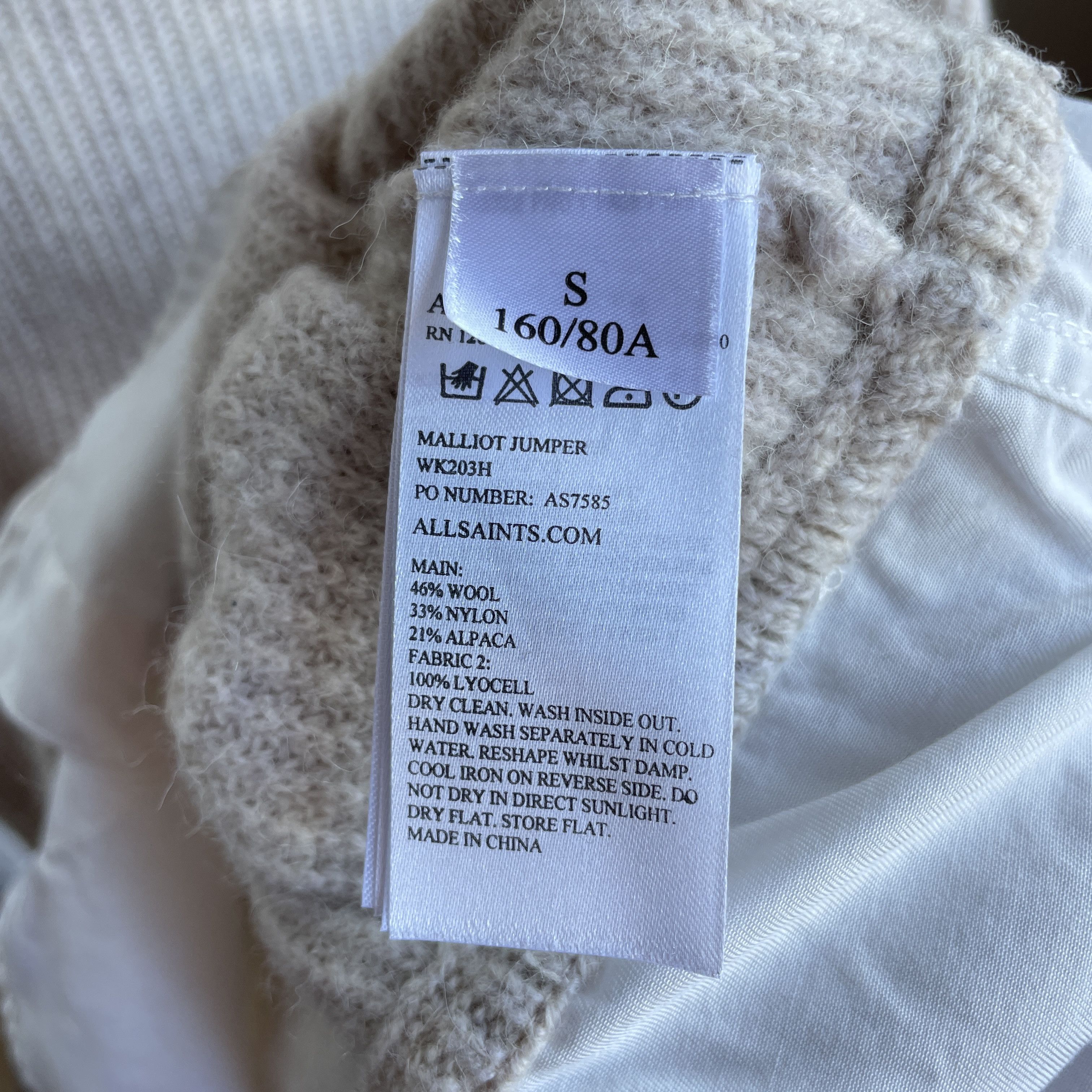 Allsaints Allsaints Womens Malliot Wool Alpaca Roll Neck Sweater Size S / US 4 / IT 40 - 7 Thumbnail