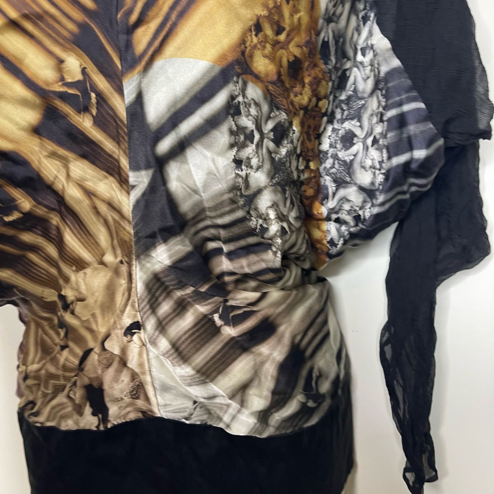 Jean Paul Gaultier Jean Paul Gaultier Rare Sleeveless Batwings Printed Silk Top Size M / US 6-8 / IT 42-44 - 5 Thumbnail