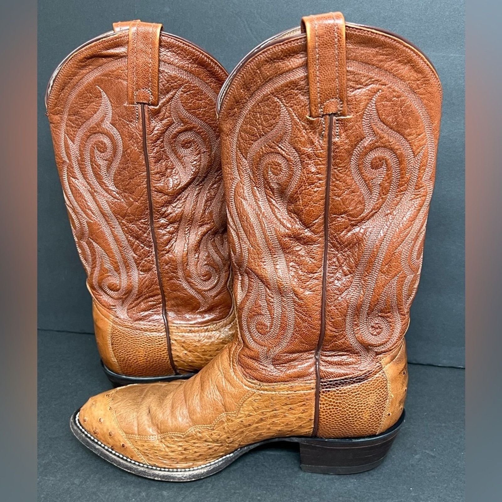 Tony Lama Tony Lama Peanut Brittle 4-Piece Ostrich Mens Boots SZ 9 EE Size US 9 / EU 42 - 4 Thumbnail