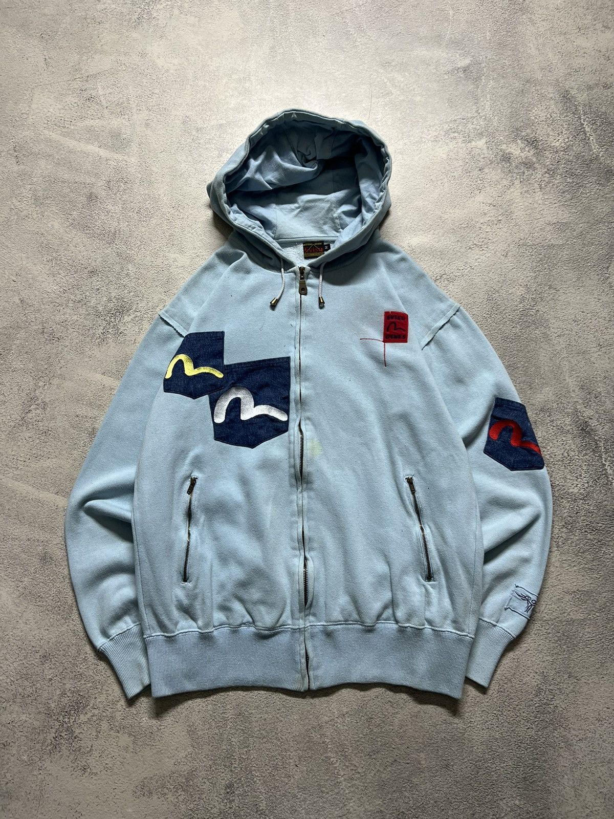 Evisu × Vintage Vintage Y2k Evisu Crazy Multi Pocket Rare Zip Hoodie 90’s Size US M / EU 48-50 / 2 - 3 Thumbnail