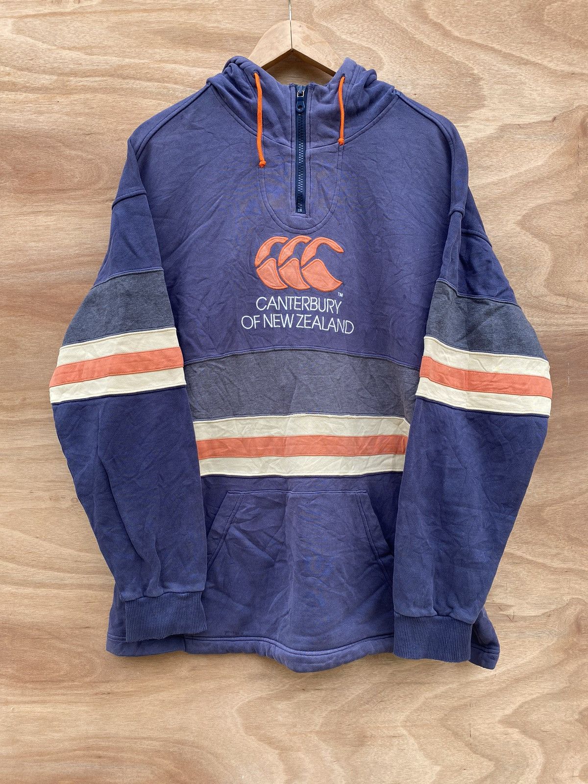 Vintage Canterbury Of New Zealand Hoodies Jacket faded blue