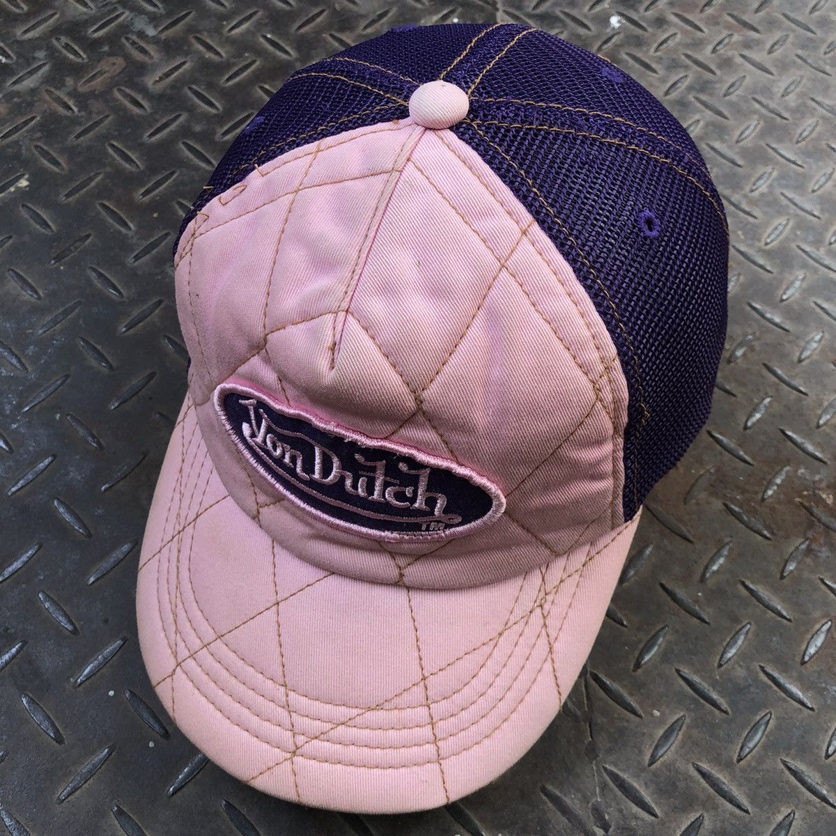 Vintage 🚫 SOLD 🚫 Von Dutch Pink-Purple Trucker Hat Size ONE SIZE - 2 Thumbnail
