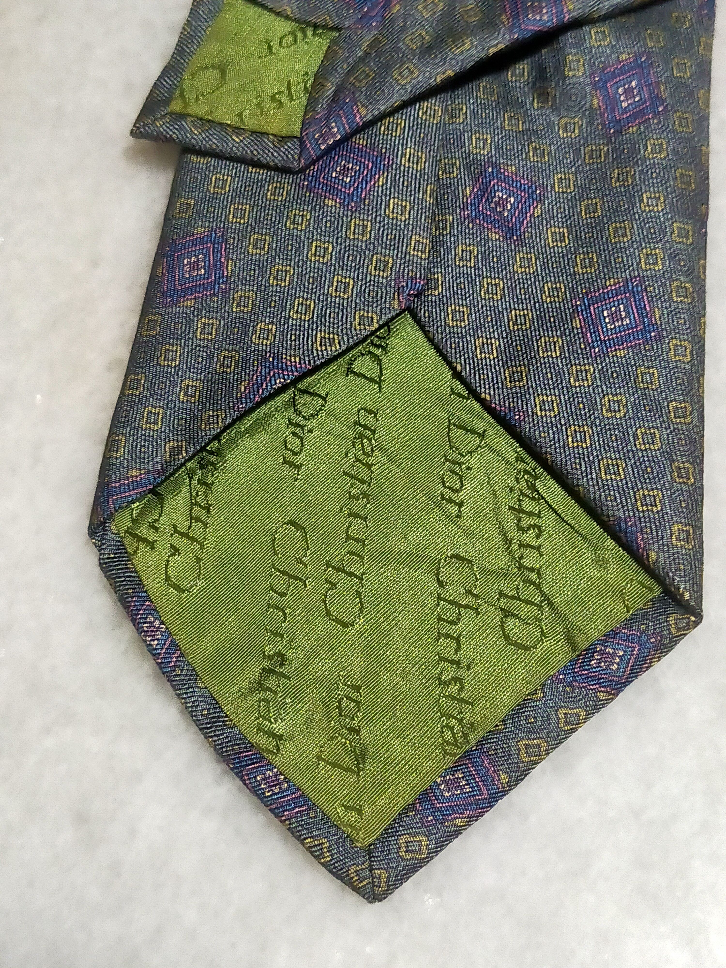 Christian Dior Monsieur CHRISTIAN DIOR MONSIEUR LUXURY GREEN SILK TIE Size ONE SIZE - 6 Thumbnail