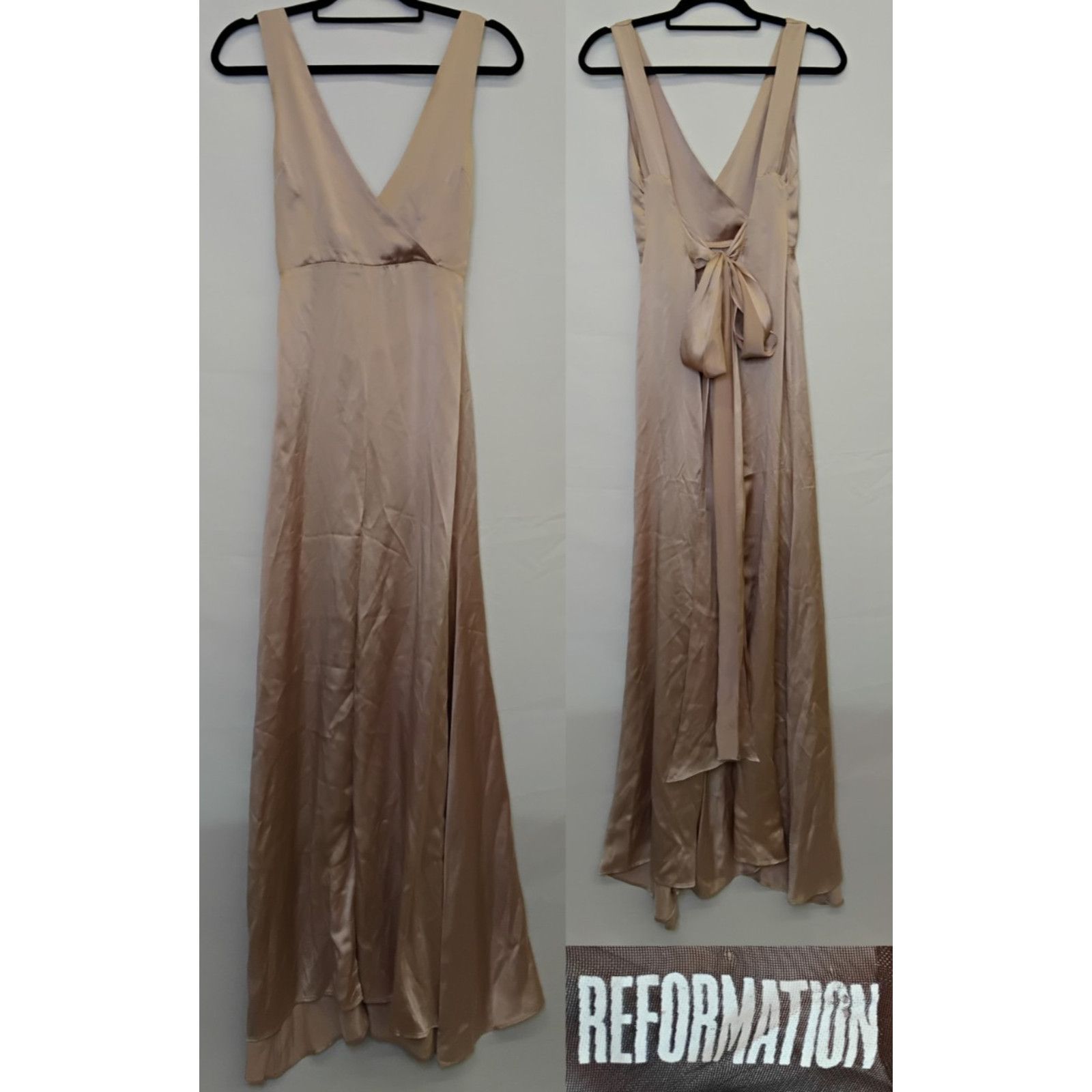 Reformation Reformation Silk Dress Women's 4 Pink Long Flowy V Neck Size S / US 4 / IT 40 - 1 Thumbnail