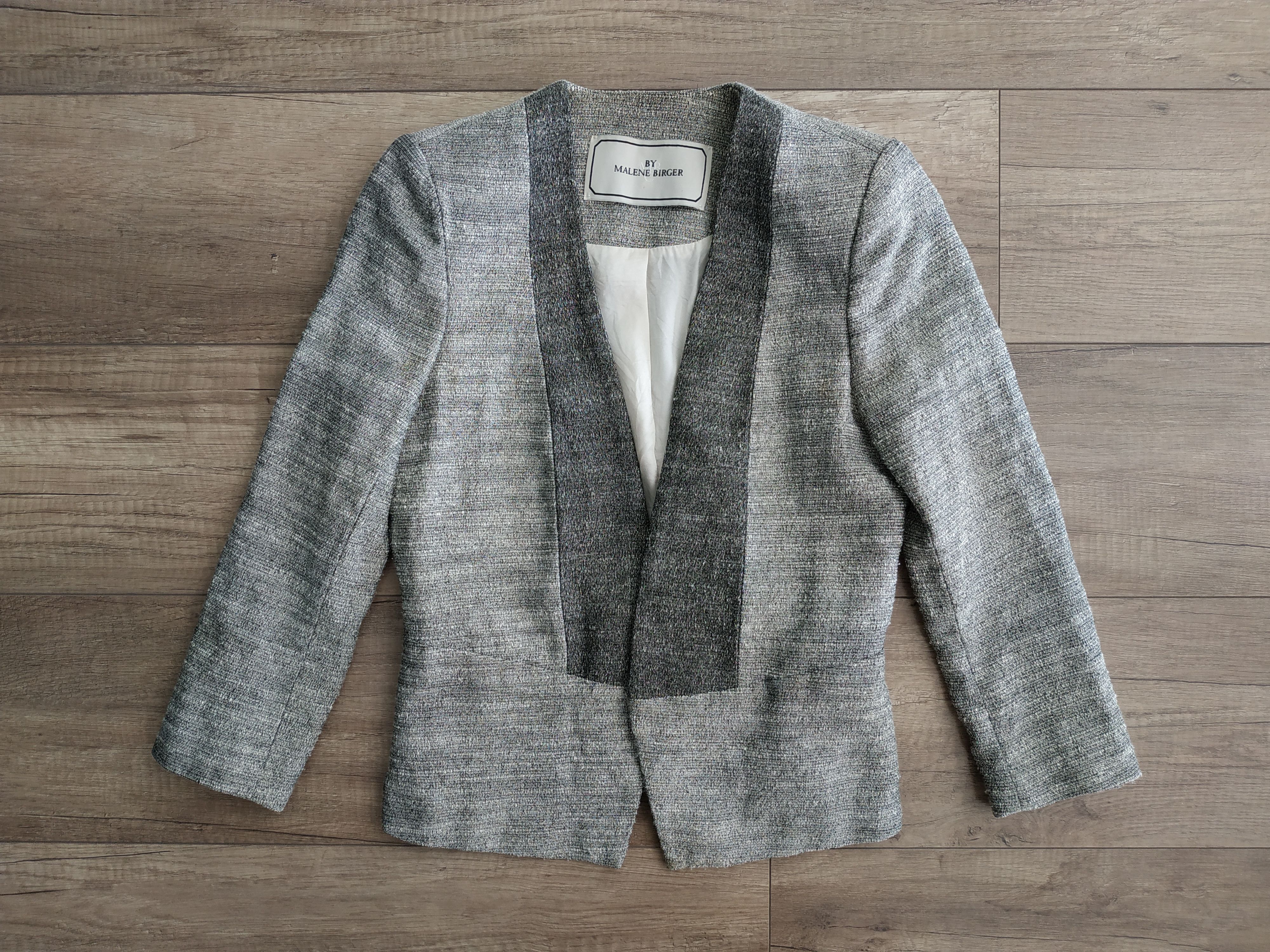 image of By Malene Birger Women's Silver Blazer/jacket, S. 38(M) in Silver Grey (Size Medium)