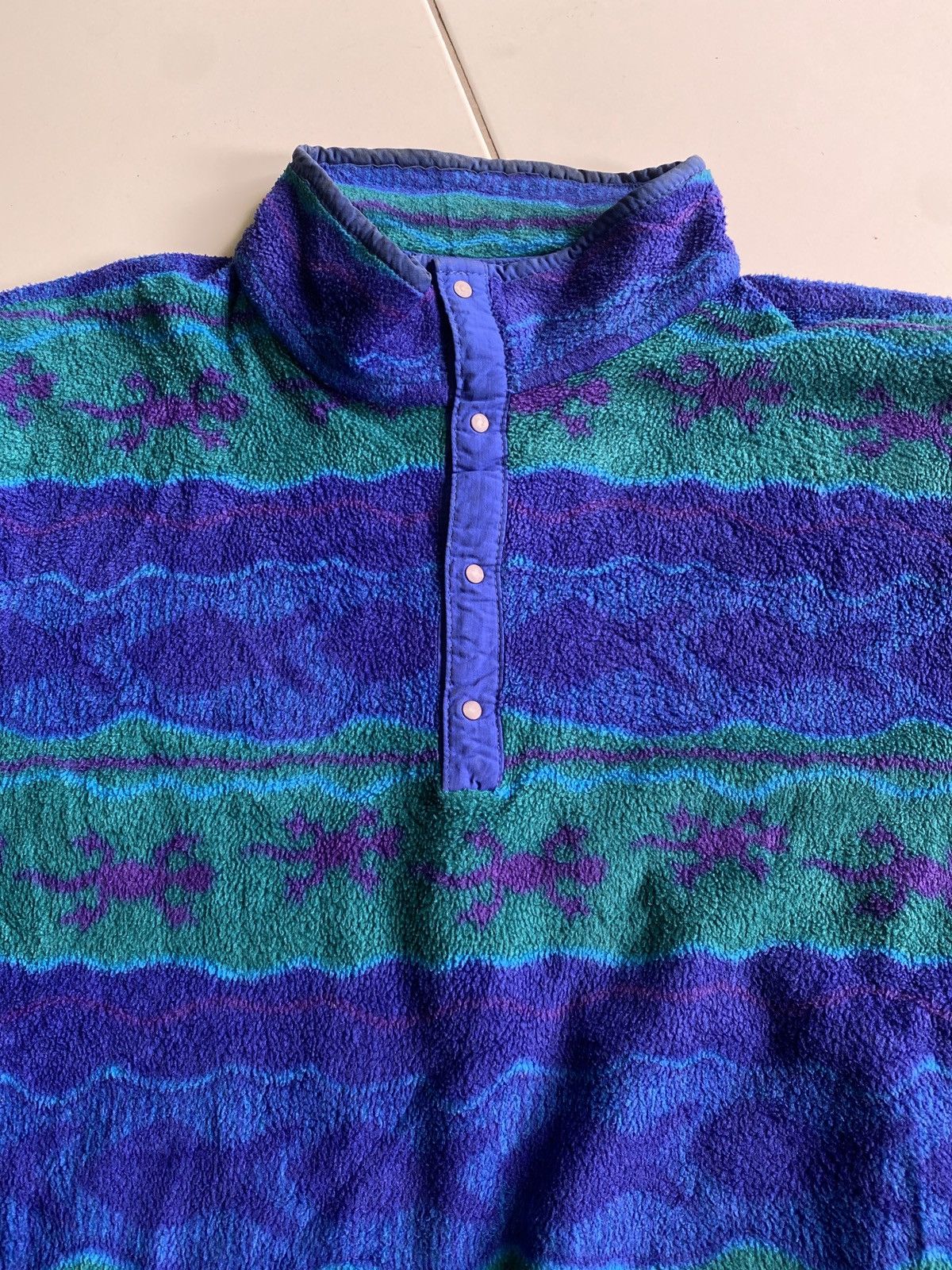 L.L. Bean Vintage L.L.Bear Fleece Patchwork Pullover blue jackets Size US L / EU 52-54 / 3 - 3 Thumbnail