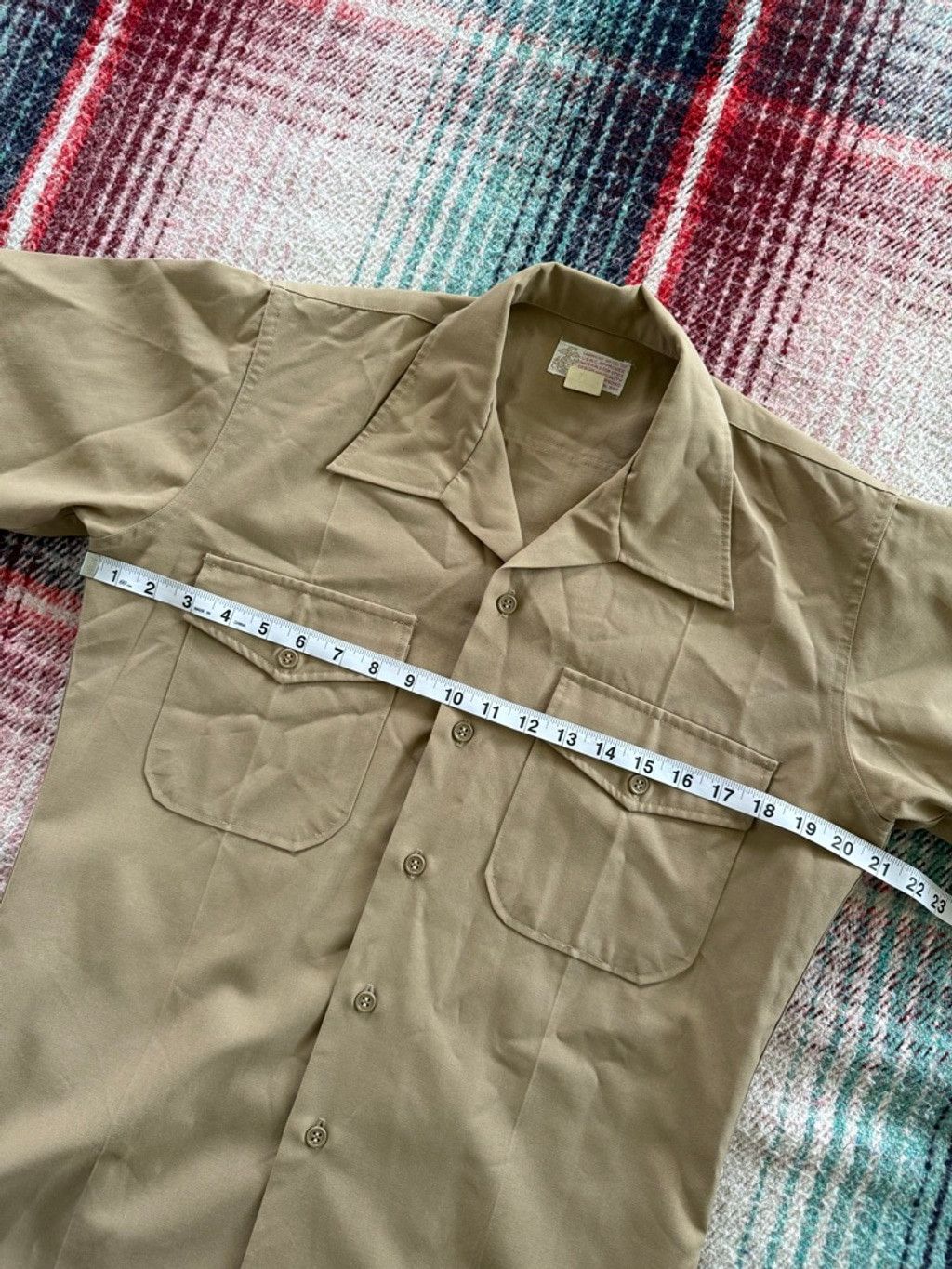 Vintage Vintage 70s USMC Tan CPO Military Short Sleeve Officer’s Shi Size US M / EU 48-50 / 2 - 5 Thumbnail