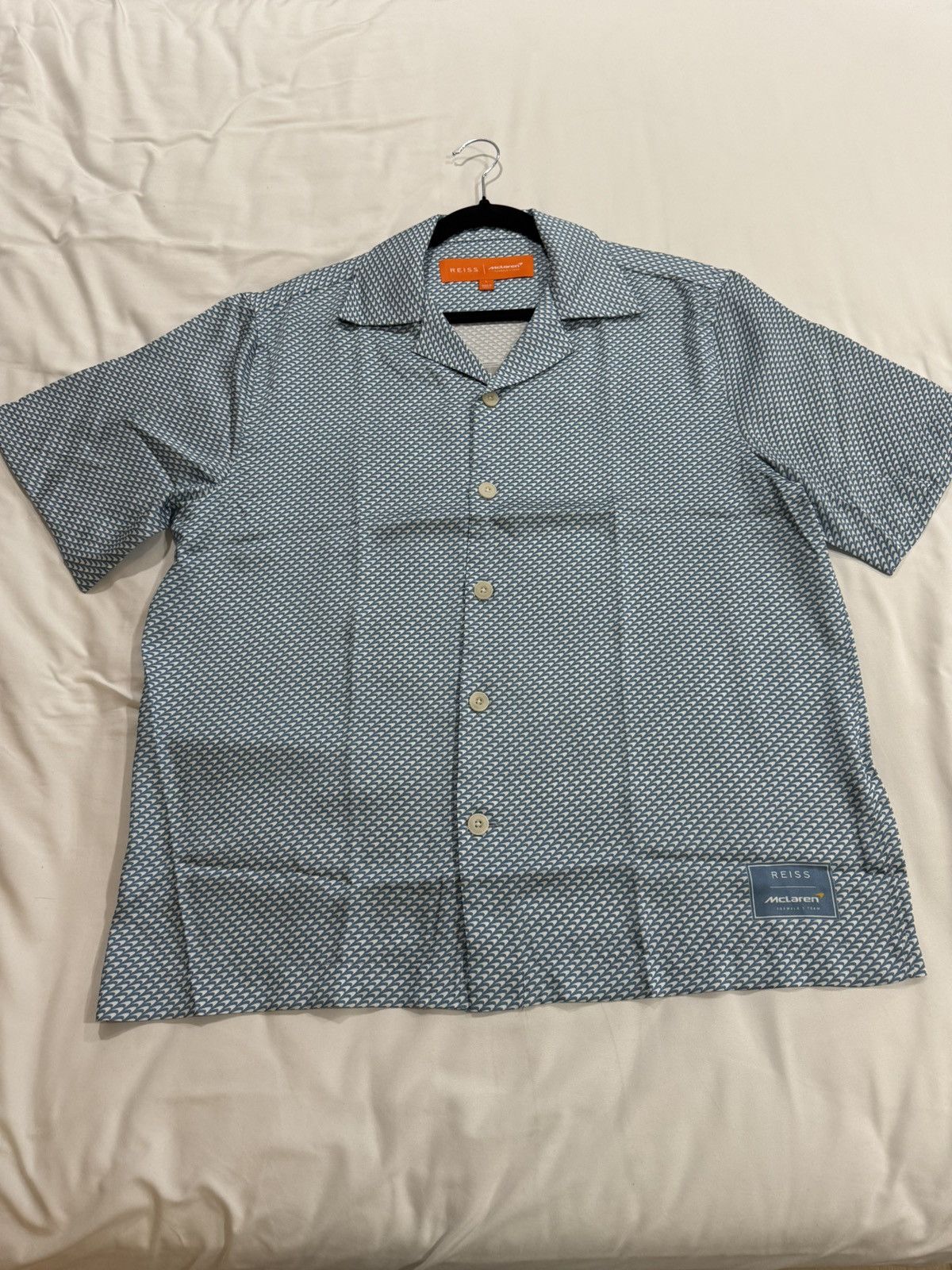 Reiss MCLAREN F1 CUBAN COLLAR SHIRT IN AIRFORCE BLUE Size US L / EU 52-54 / 3 - 2 Thumbnail