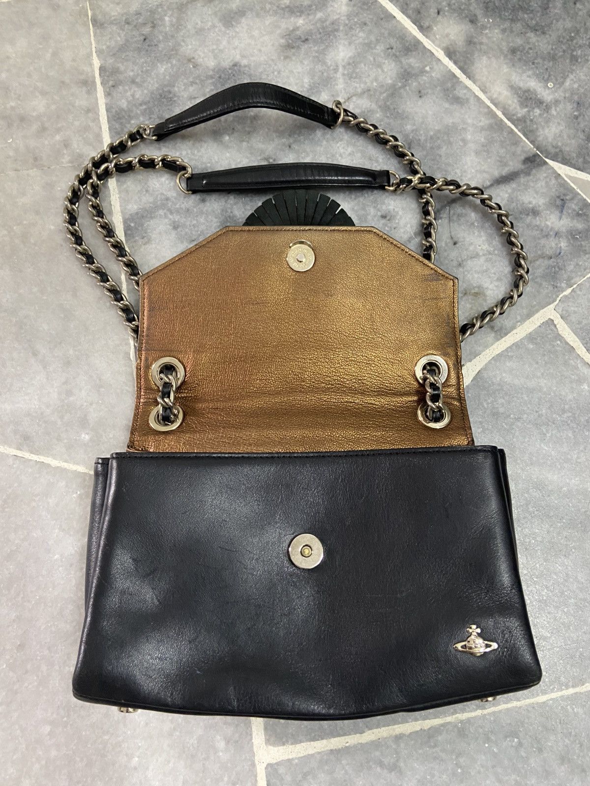 Vivienne Westwood Chain Orb Leather Shoulder Bag Size ONE SIZE - 5 Thumbnail