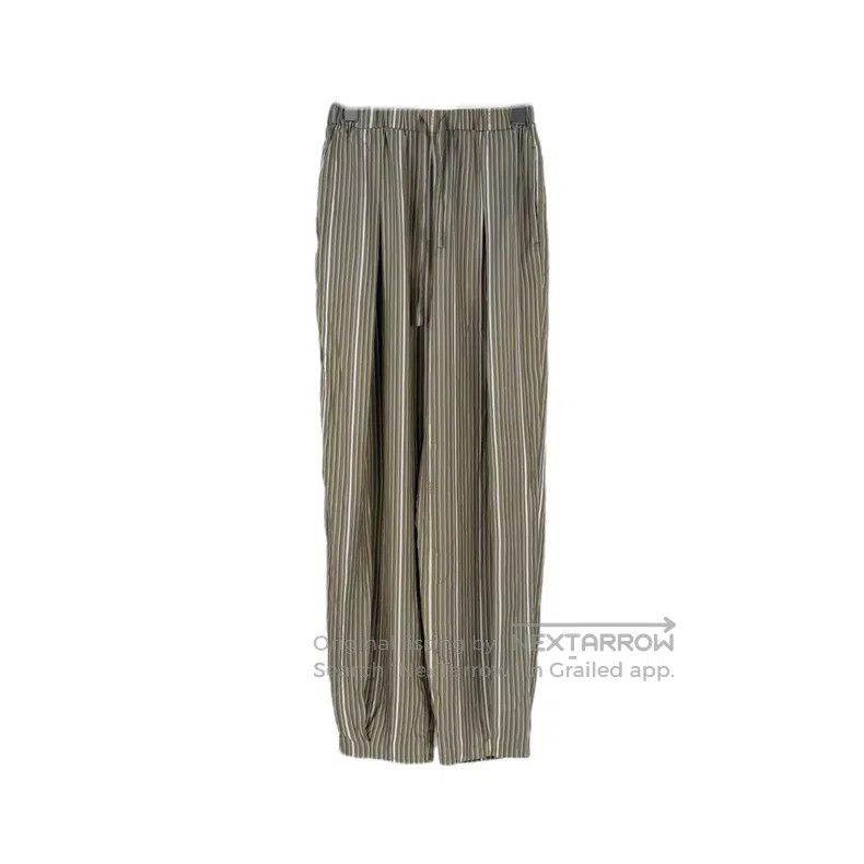 Loewe Loewe size M Gray Striped Classic Logo Silk Pants Size 23" - 1 Thumbnail