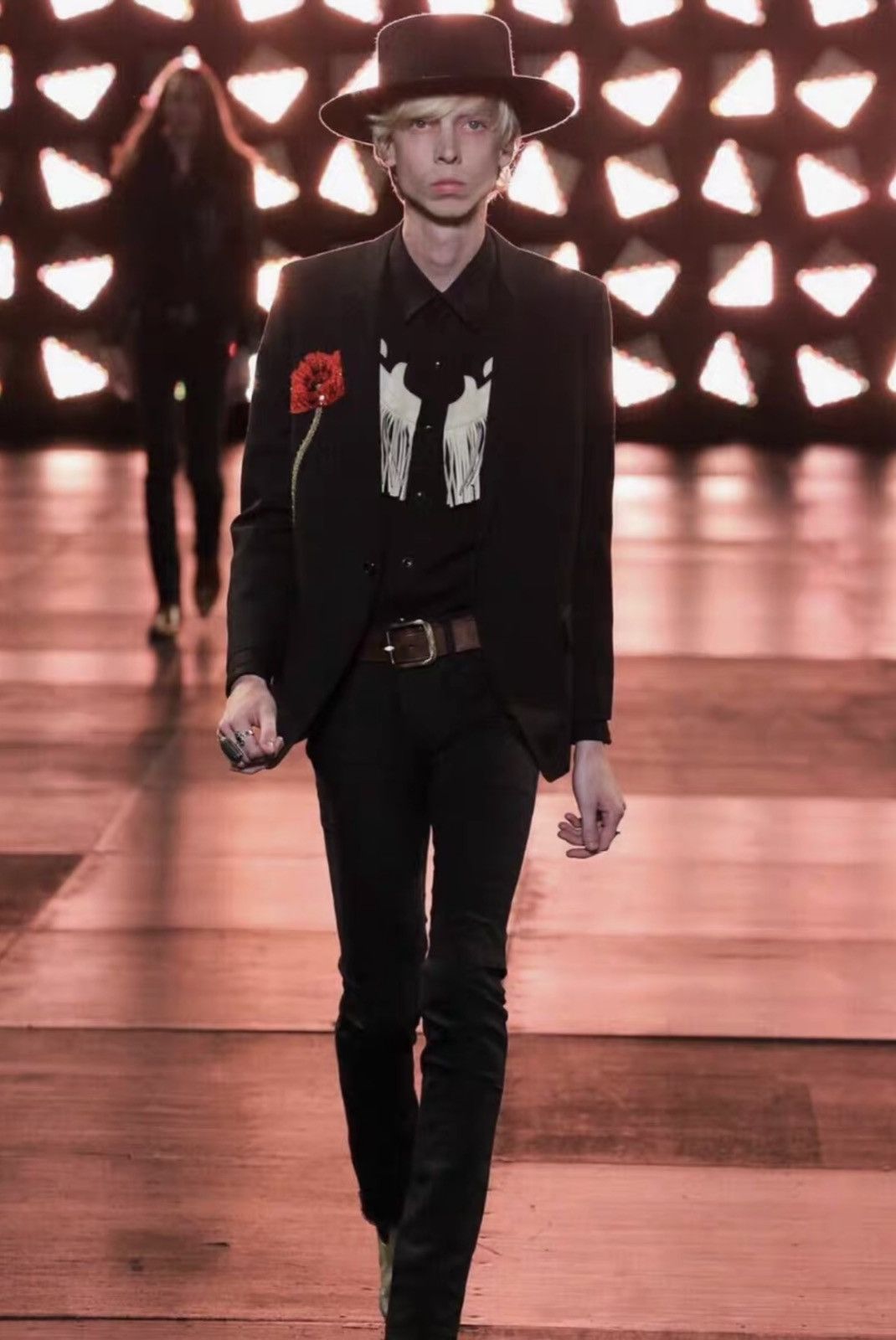 Saint Laurent Paris Saint Laurent SLP 2015SS Poppy Flower Runway Suit Size 42S - 4 Thumbnail