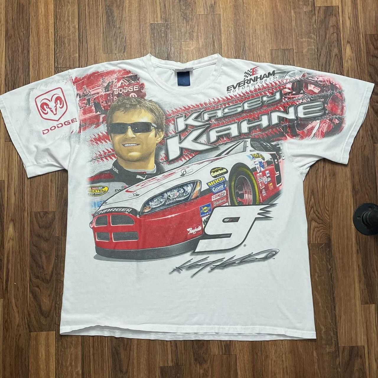 Vintage Nascar AOP Shirt Kasey Kahne White 2XL Used 2007