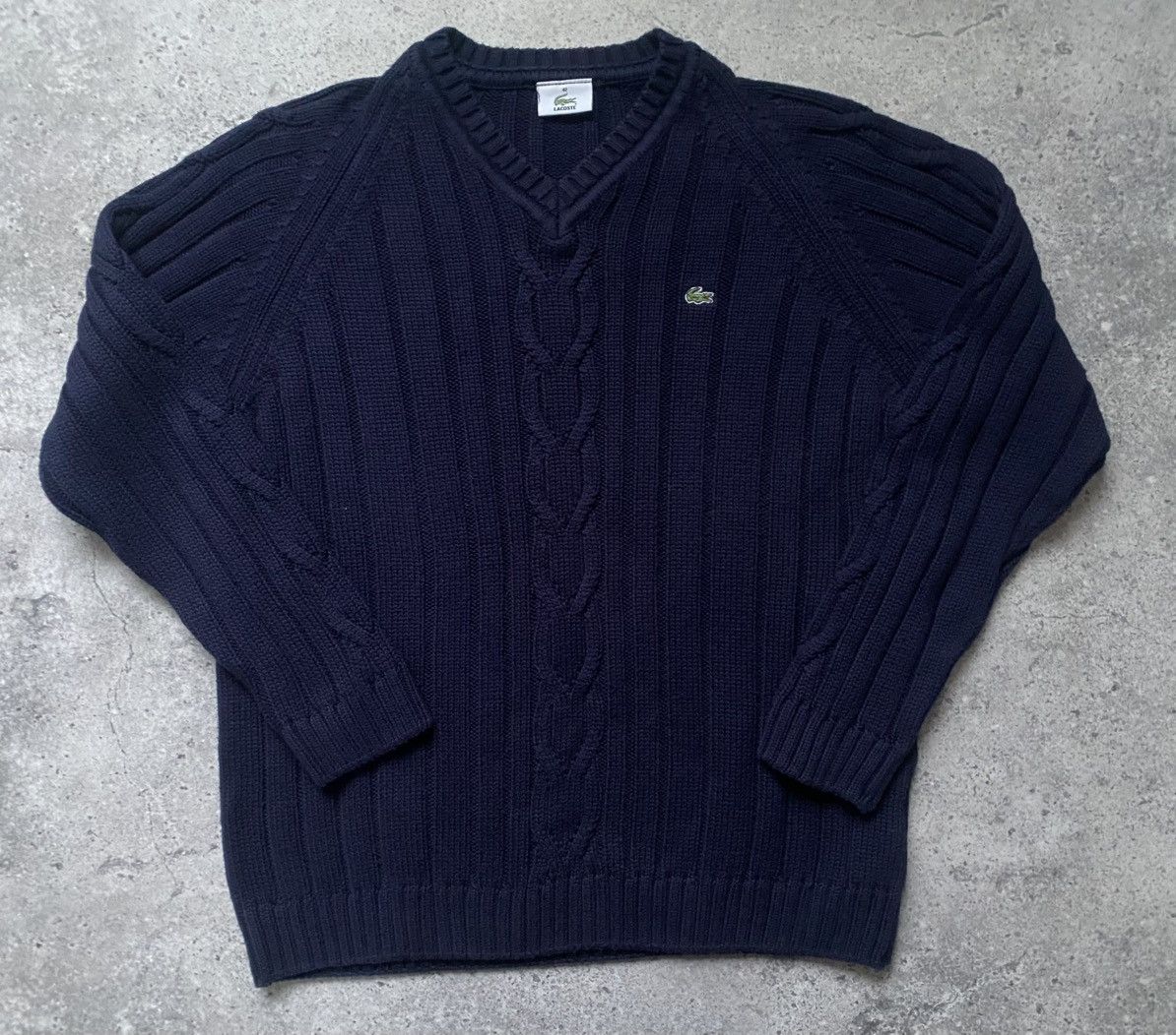 Lacoste Vintage Lacoste Sweater Size 42 Blue Pullover Knit V-Neck Size L / US 10 / IT 46 - 1 Thumbnail