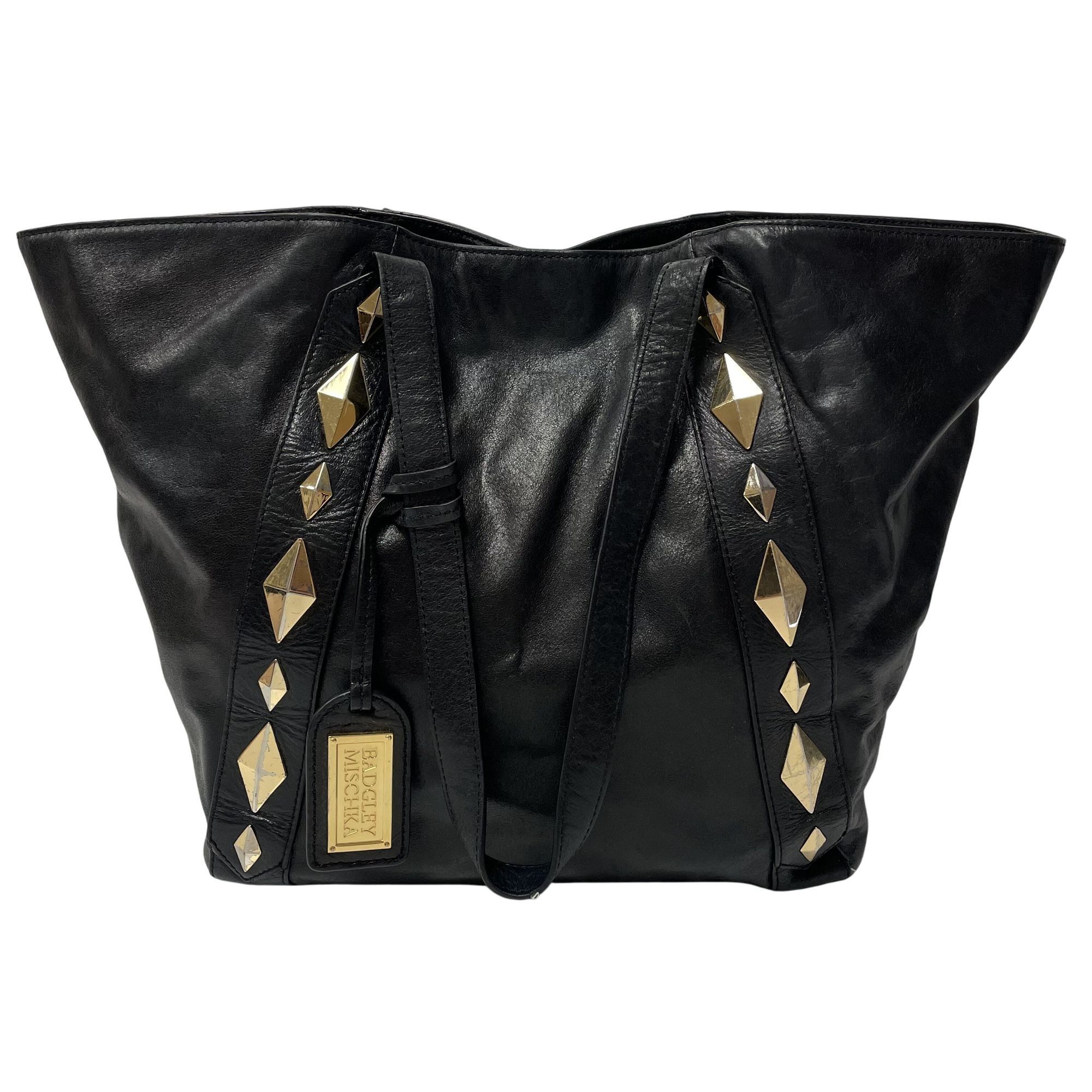 Badgley Mischka Badgley Mischka Leather CHIC SHOPPER Gold Studded Purse Size ONE SIZE - 2 Thumbnail