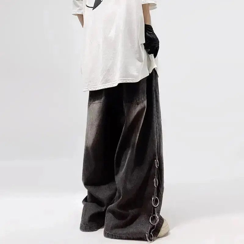 Japanese Brand Hip Hop Iron Ring Wide Leg Jeans Size US 32 / EU 48 - 4 Thumbnail