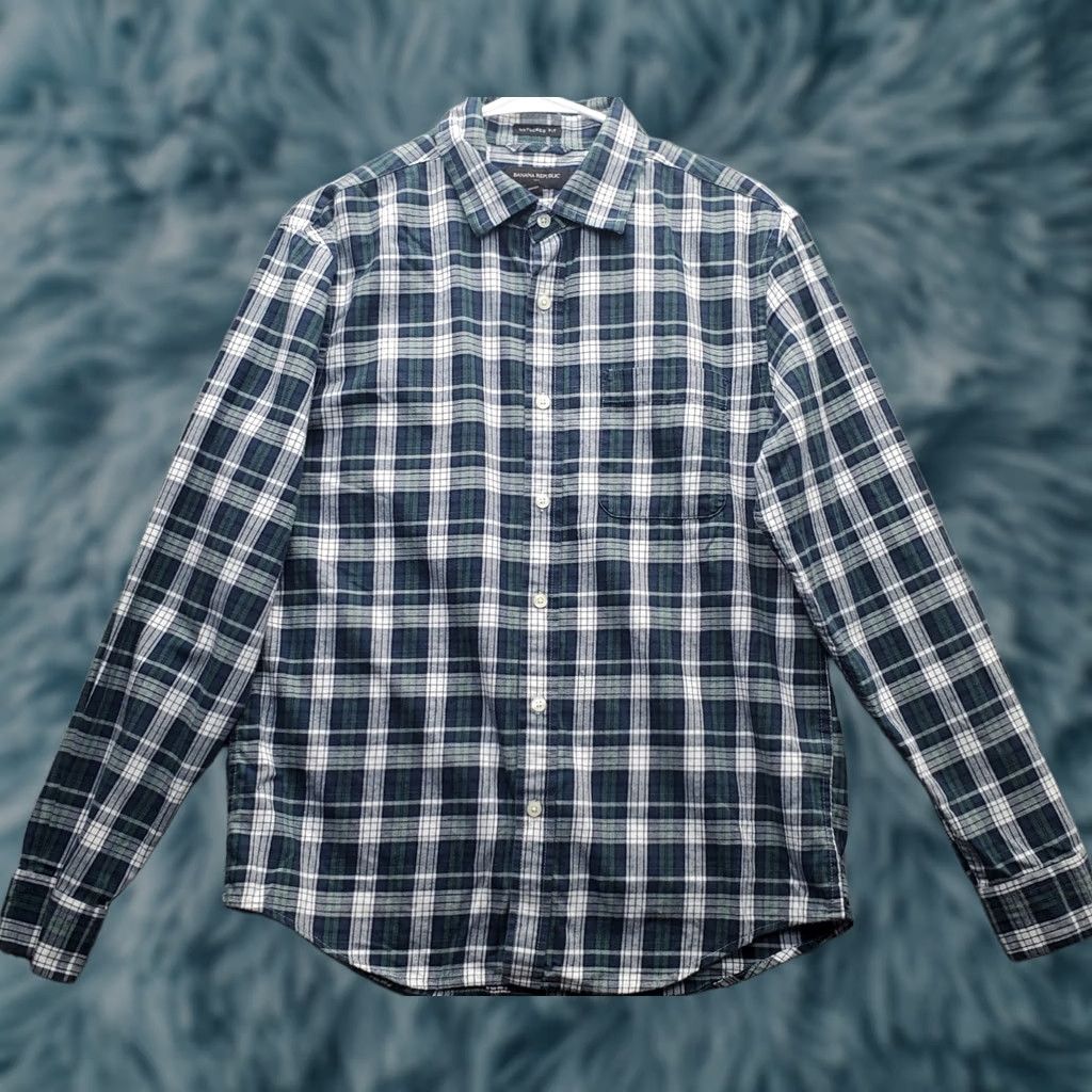 Banana Republic Banana Republic Shirt Mens M Multi Plaid Button-Up Collared Untucked Fit 100% Cotton Long Sleeve Casual Travel Size US M / EU 48-50 / 2 - 1 Thumbnail
