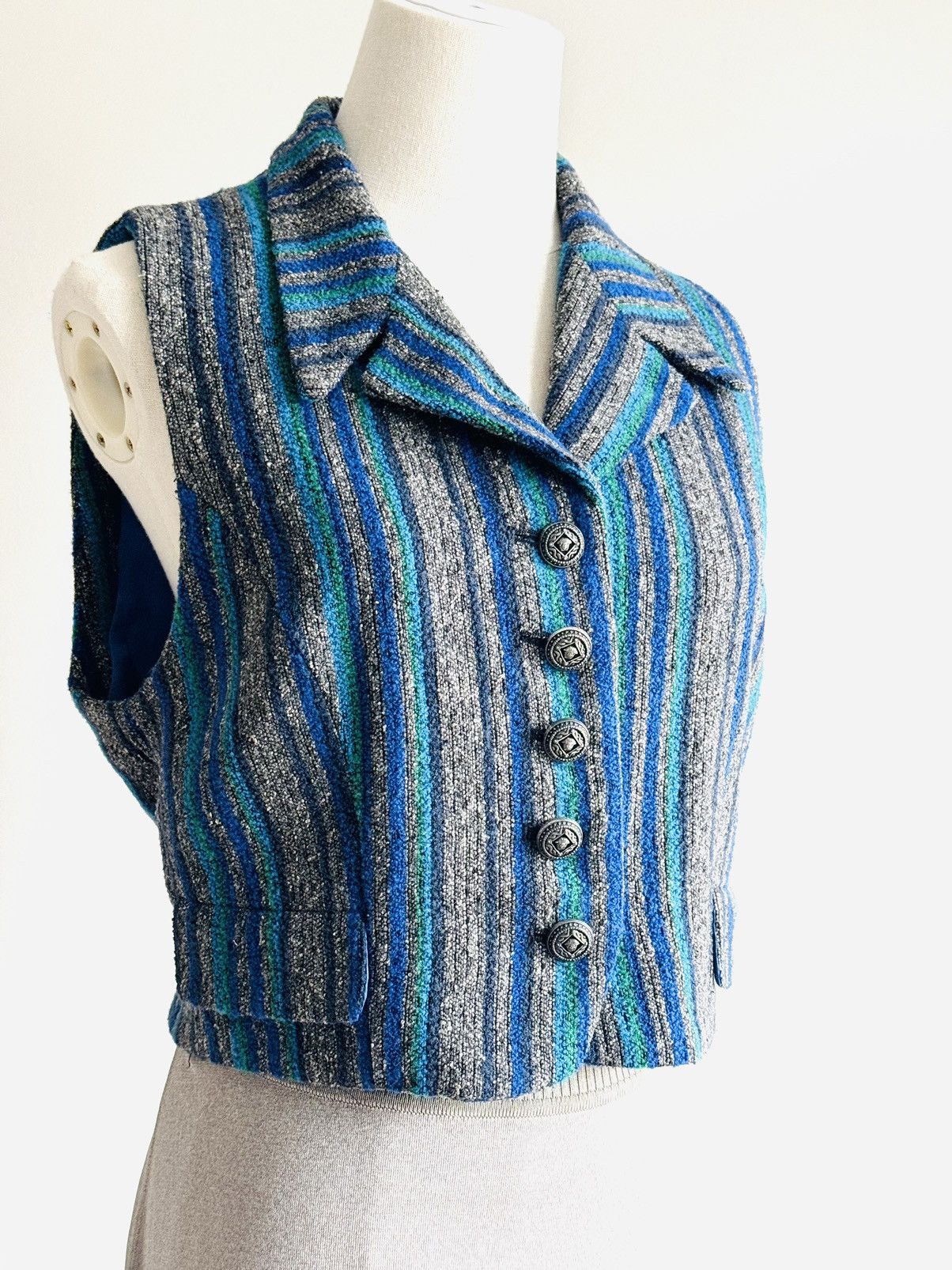 Versace × Versace Jeans Couture × Vintage Vintage Versace Jeans Couture striped vest medusa buttons Size M / US 6-8 / IT 42-44 - 1 Thumbnail